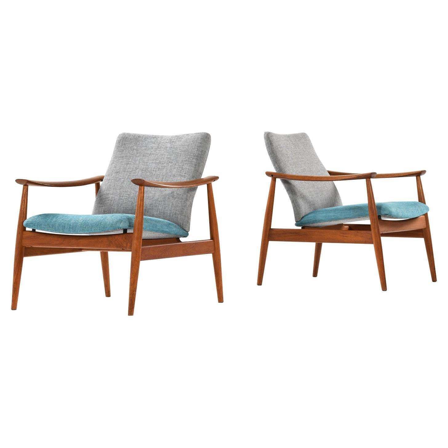 Finn Juhl Easy Chairs Model 138 Produced By France & Son In Denmark