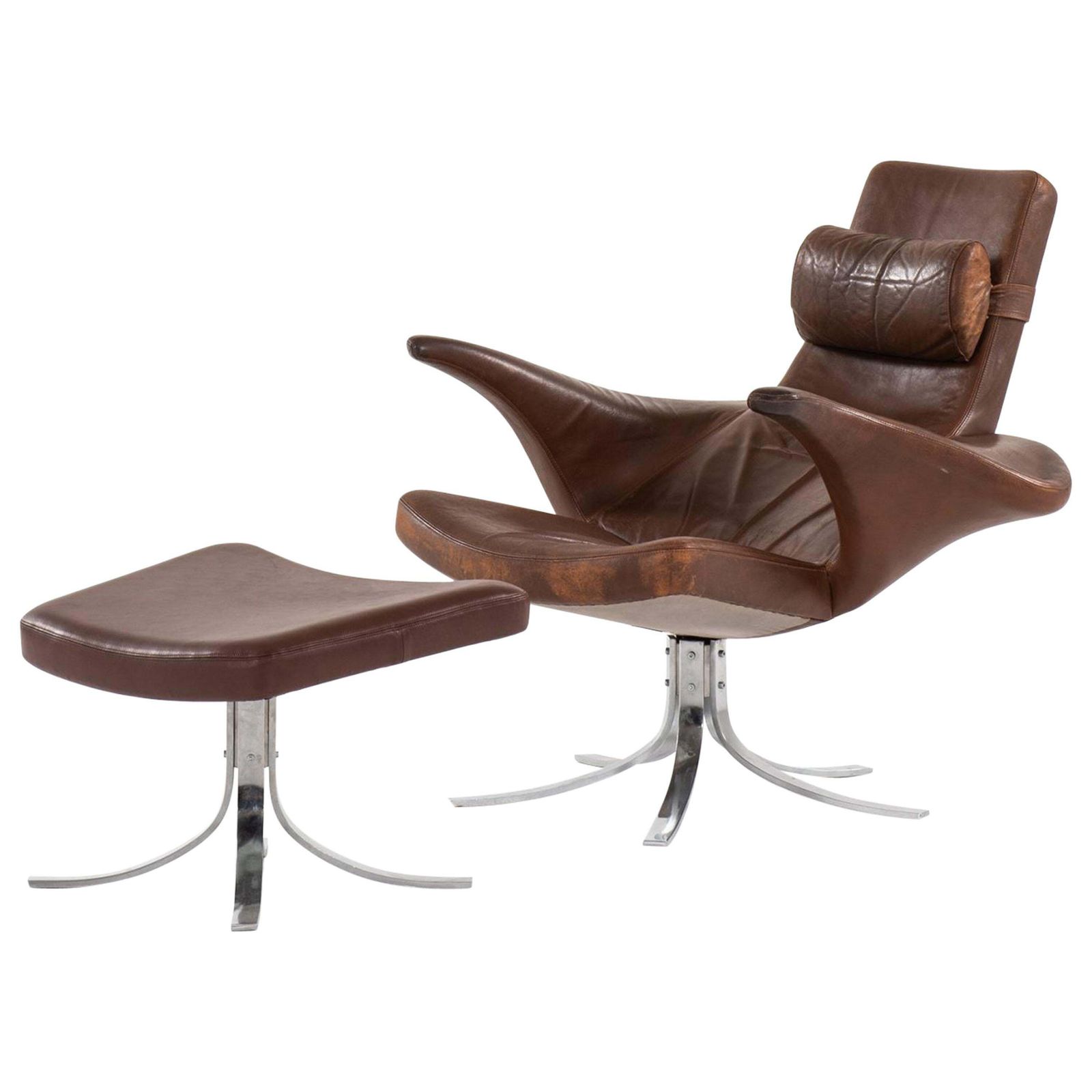 Gösta Berg Easy Chair With Stool Model Måsen / Seagull By Fritz Hansen