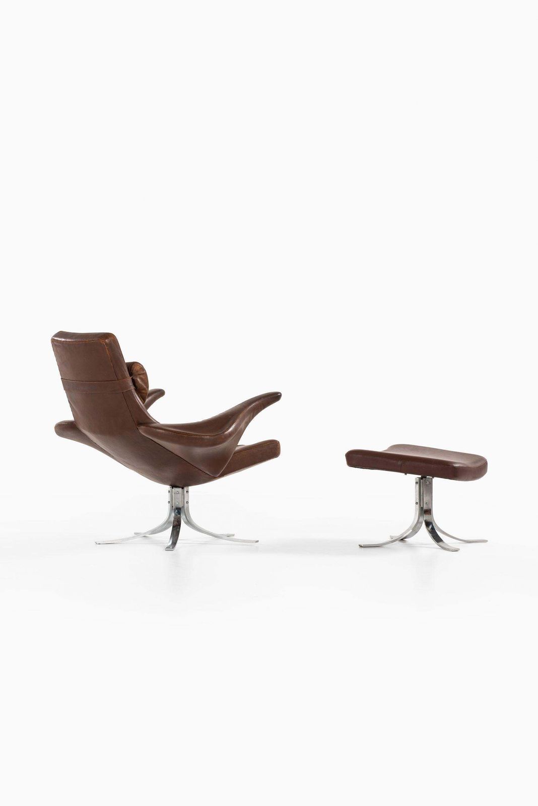Gösta Berg Easy Chair With Stool Model Måsen / Seagull By Fritz Hansen photo vintage