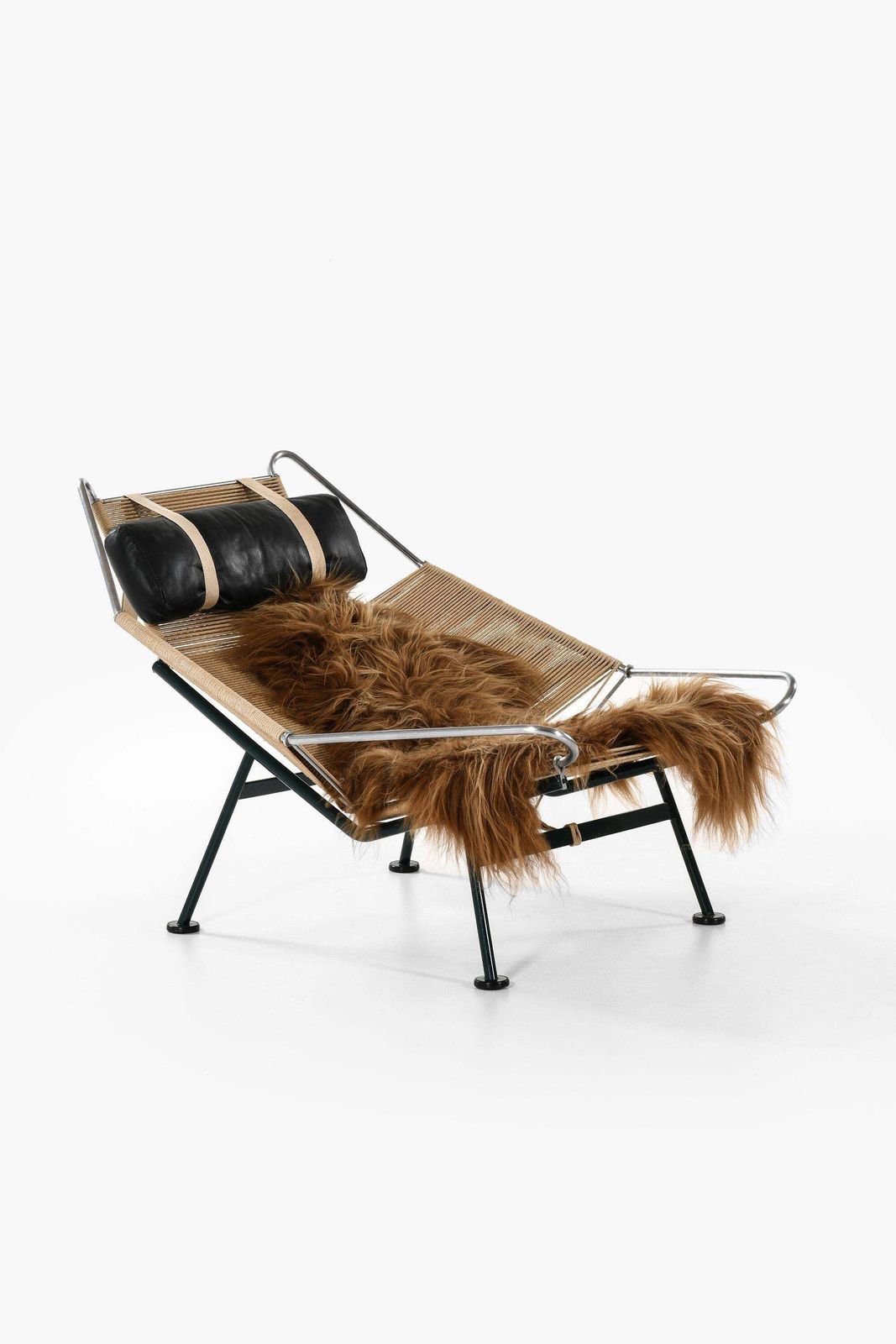 Lounge Chair In Metal And Sheepskin By Hans Wegner, 1960s photo for sale