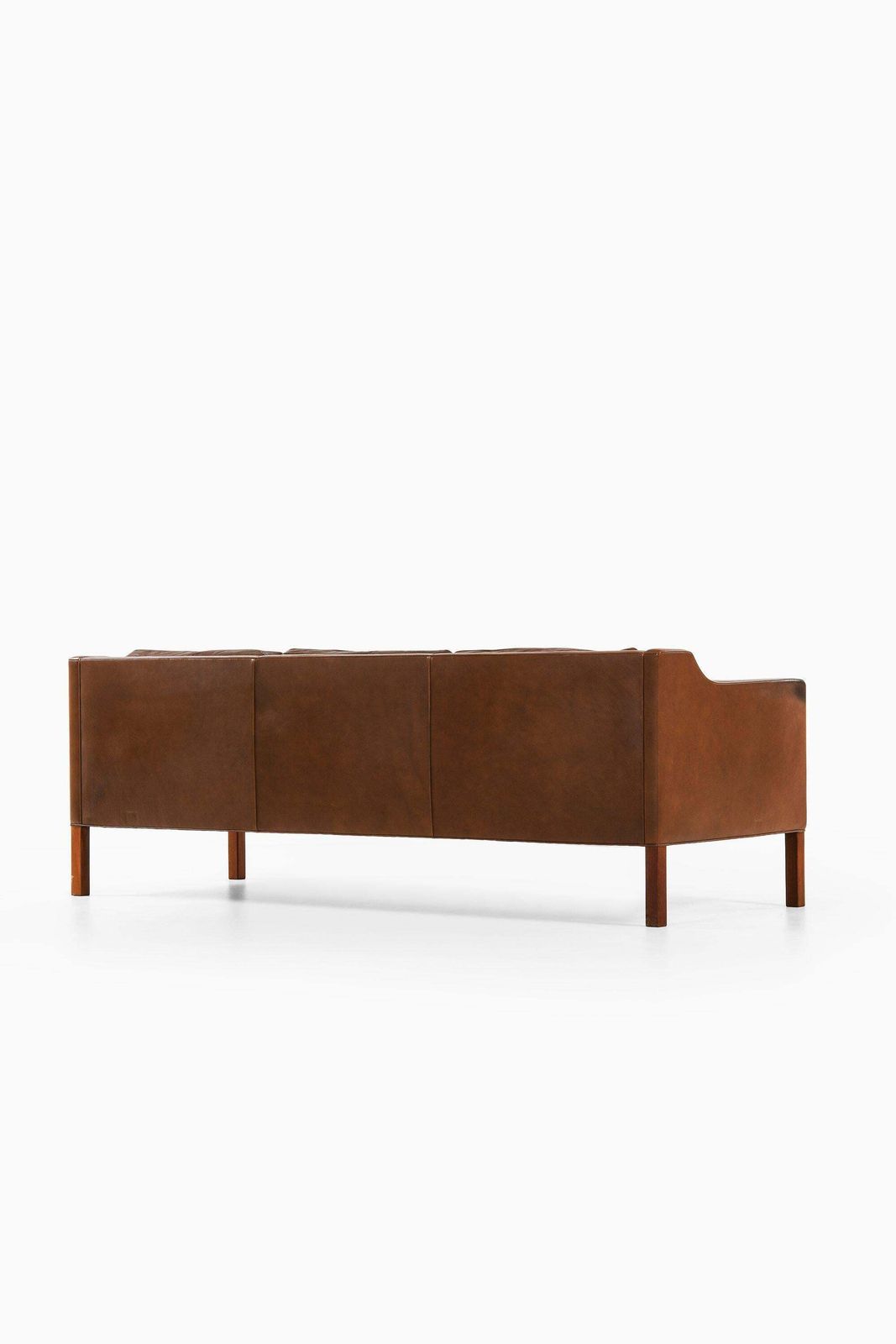 Sofa In Teak And Original Leather Model 2213 By Børge Mogensen, 1963 photo for sale