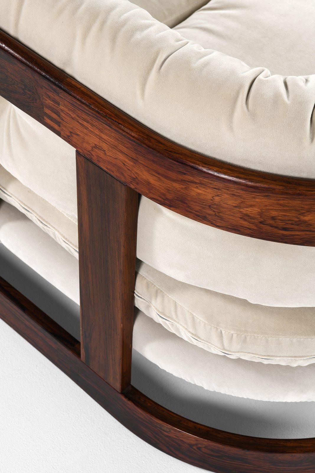 Three Seater Sofa In Velvet With Rosewood By Lennart Bender, 1970’s photo 12740.0