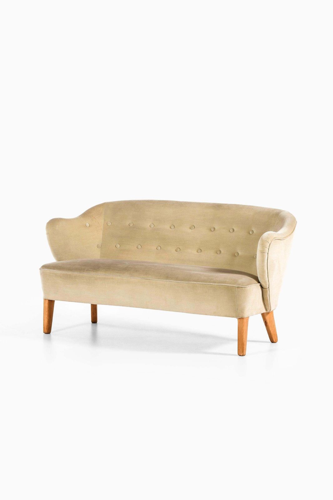 Sofa In Ash Legs With Original Velvet Mohair Fabric By Flemming Lassen, 1940's photo furniture
