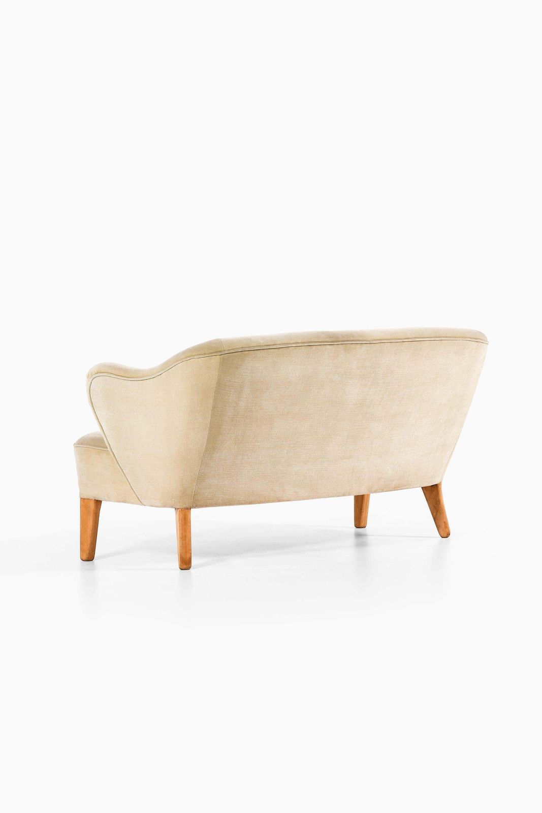 Sofa In Ash Legs With Original Velvet Mohair Fabric By Flemming Lassen, 1940's photo for sale