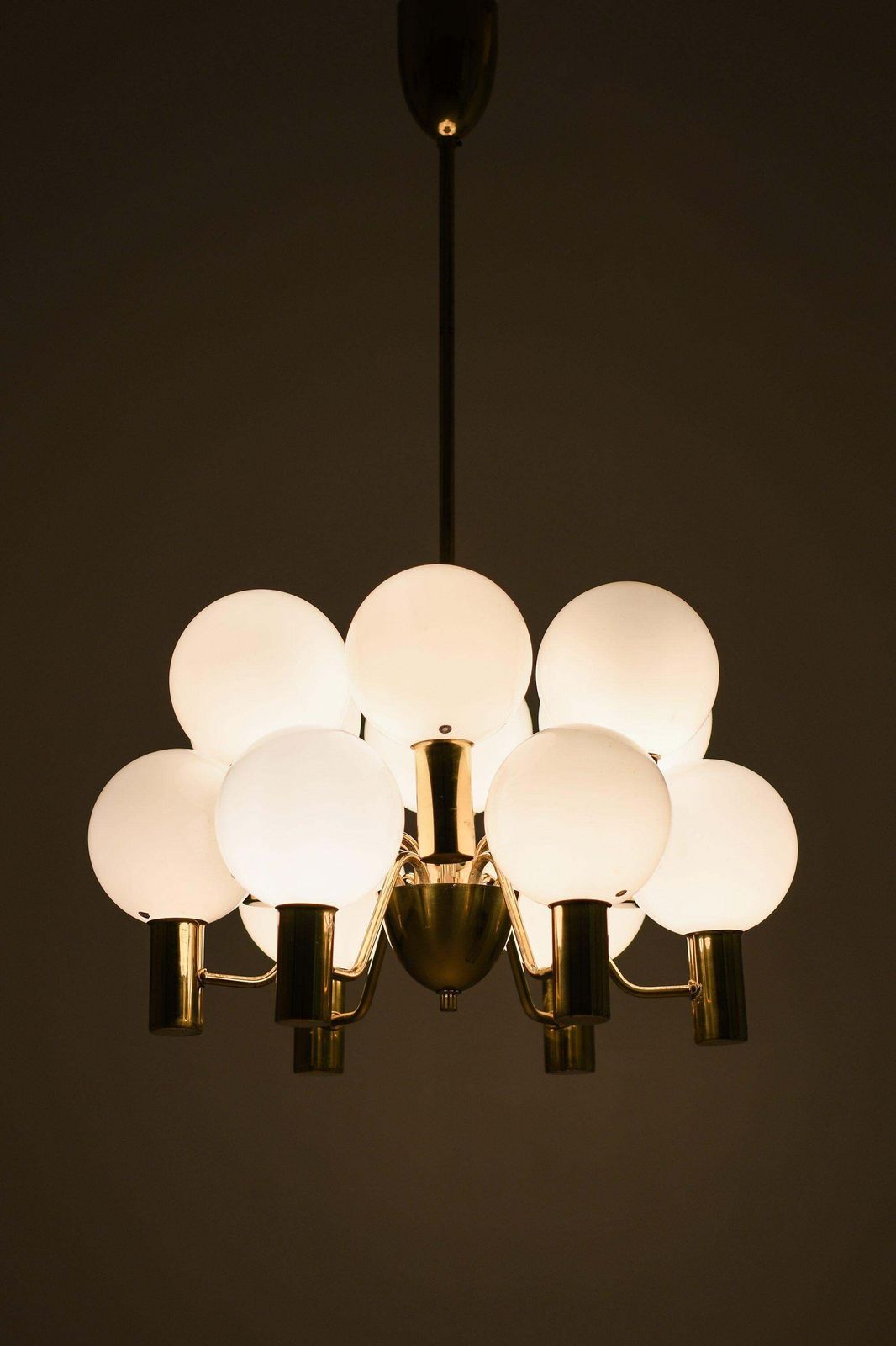 Ceiling Lamp In Brass And Glass By Hans Agne Jakobsson, 1960's photo Lighting