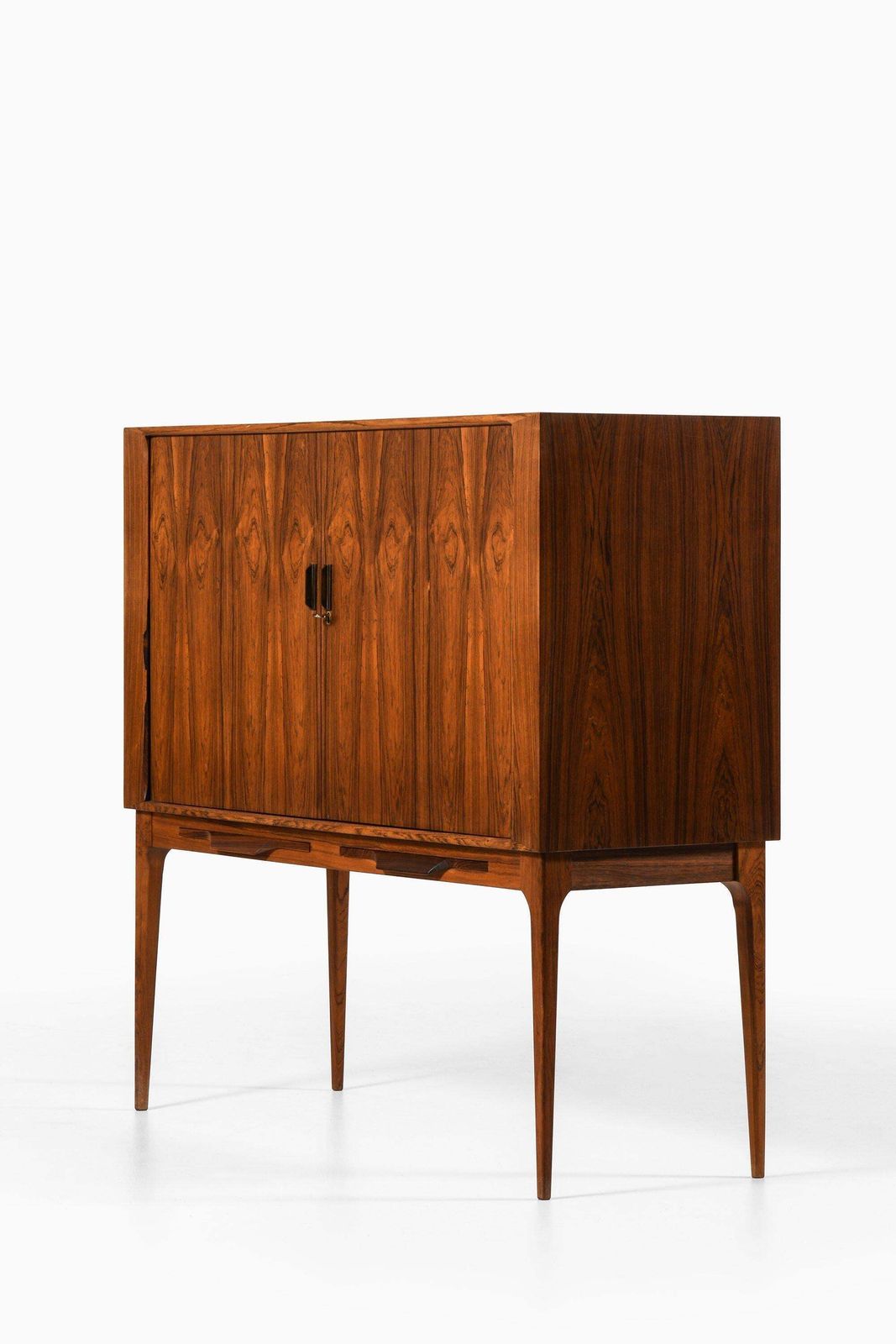 Bar Cabinet With Tambour Doors In Rosewood And Brass By Kurt østervig, 1960's photo for sale