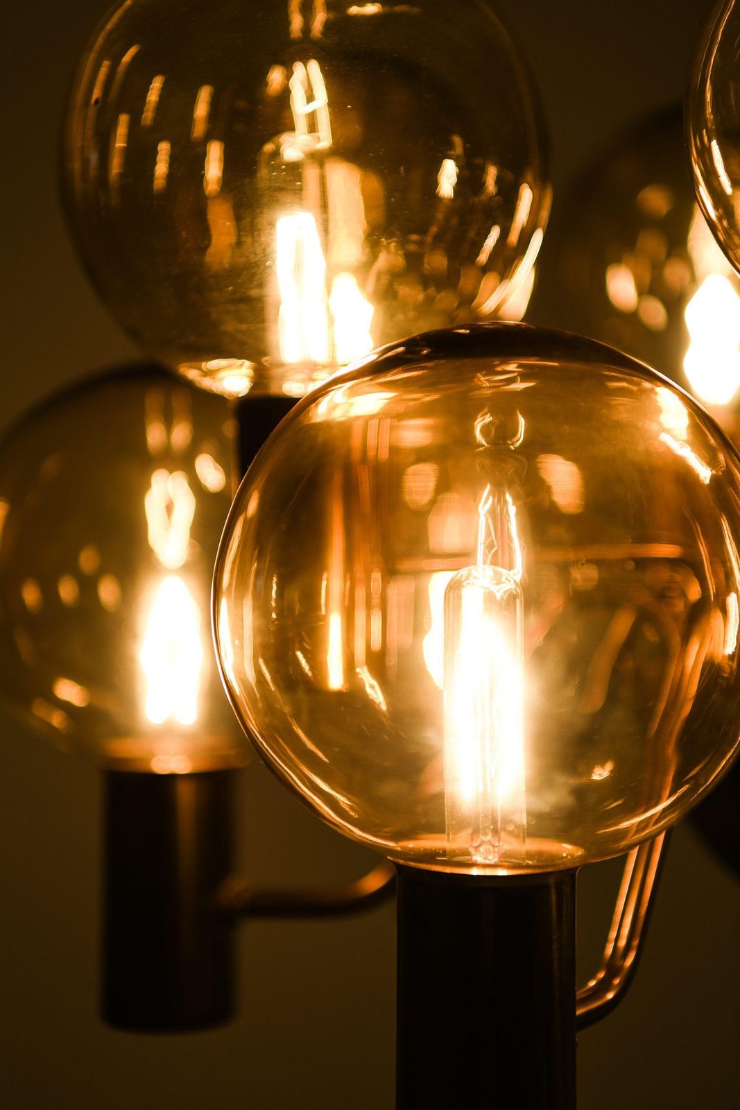 Ceiling Lamp In Brass And Glass By Hans Agne Jakobsson, 1960's photo buy