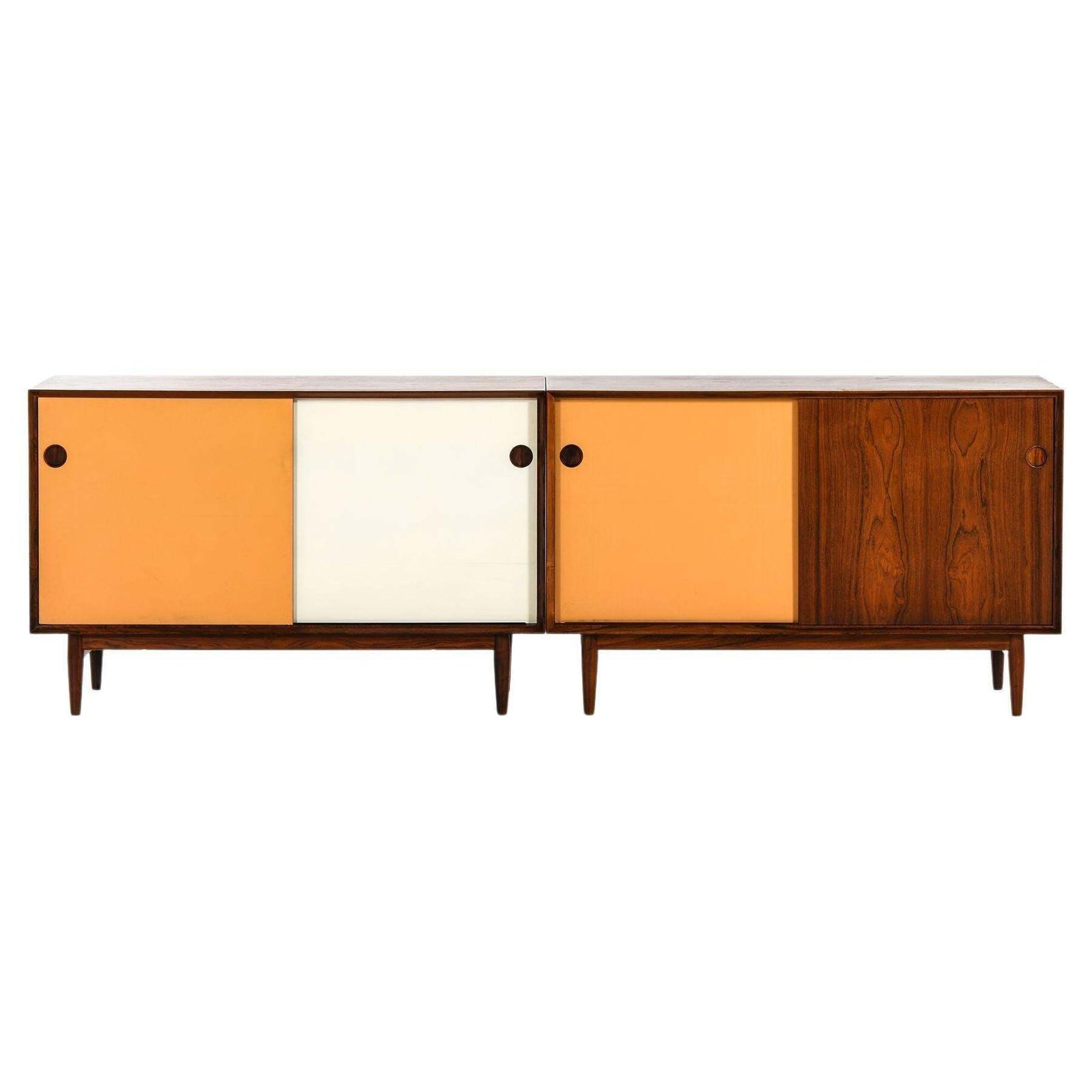 Pair Of Freestanding Sideboards In Rosewood And Formica By Arne Vodder, 1950's