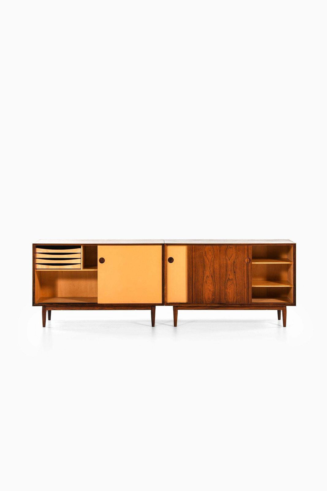 Pair Of Freestanding Sideboards In Rosewood And Formica By Arne Vodder, 1950's photo for sale