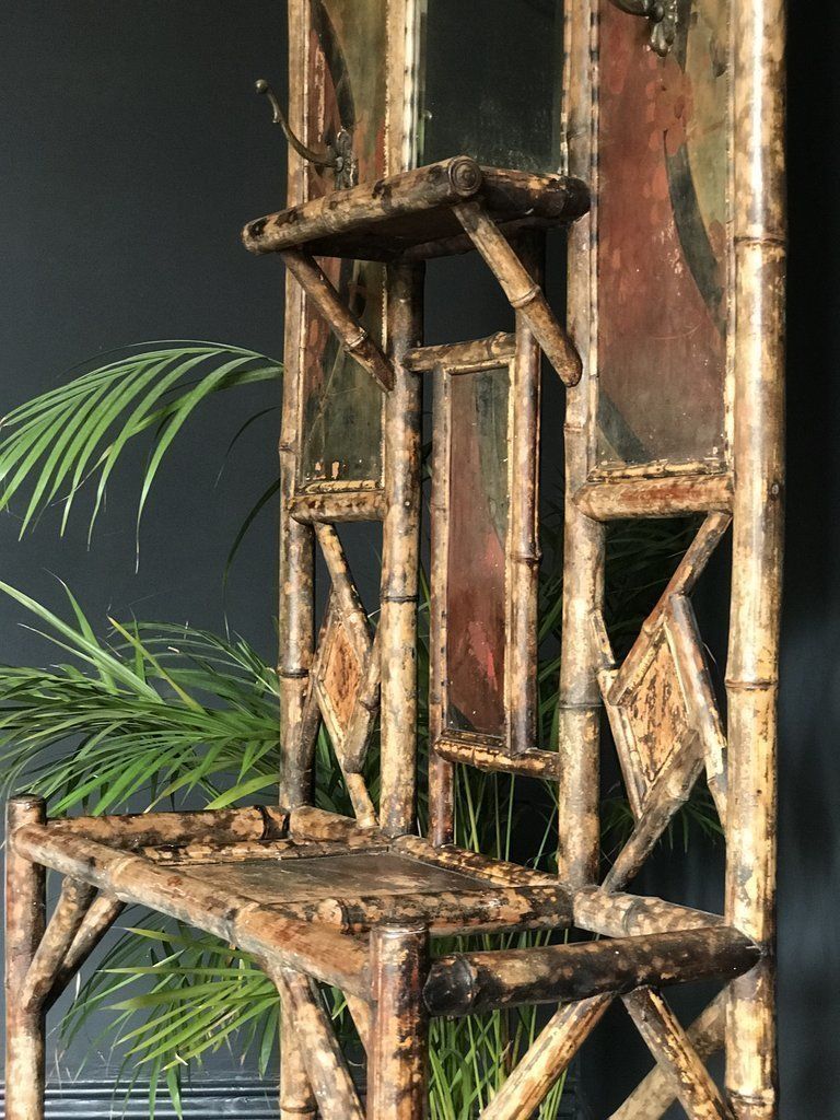 Antique Edwardian Bamboo Hallstand photo Furniture