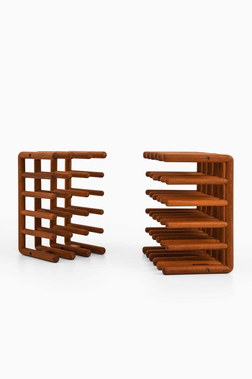 Set Of 5 Wine Racks / Bottle Stands In Teak, 1950's photo for sale