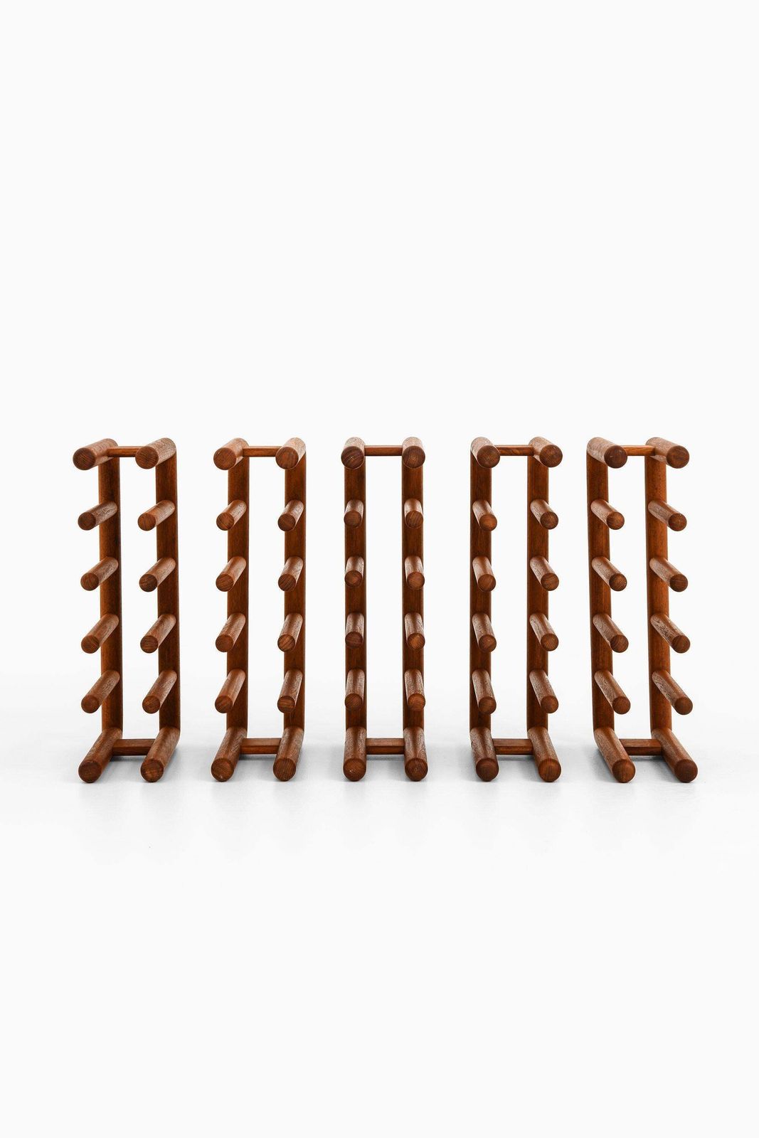 Set Of 5 Wine Racks / Bottle Stands In Teak, 1950's photo Furniture