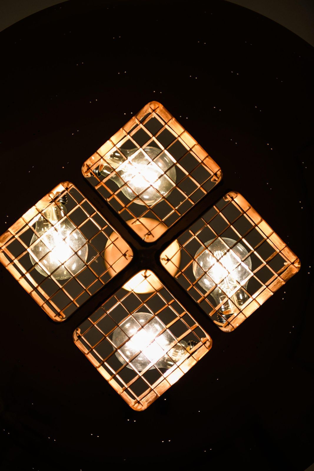 photo vinterior Ceiling Lamp In Copper And Brass By Paavo Tynell, 1940's, Taito Oy