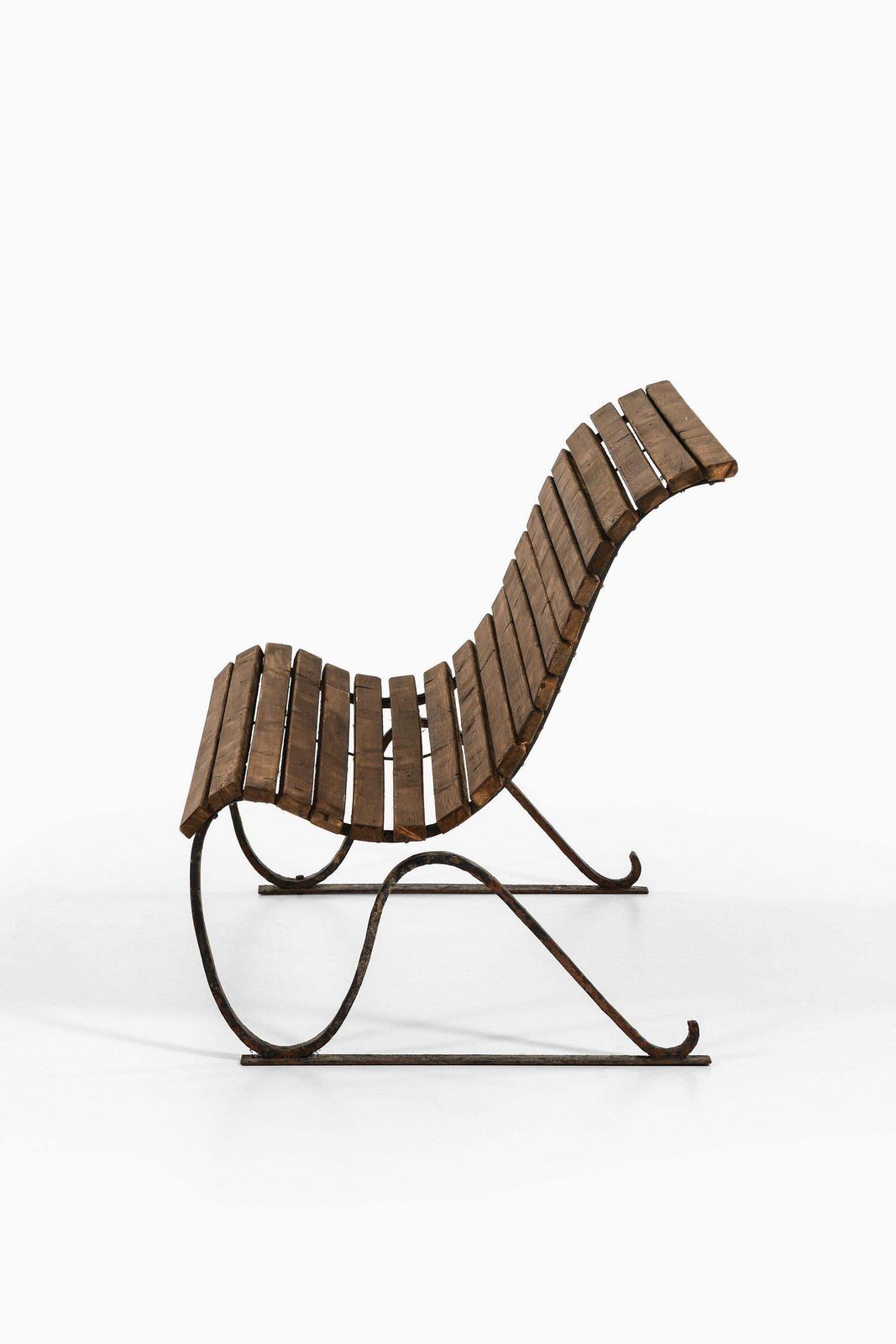 Garden Sofa In Cast Iron And Wood, 1940's photo for sale