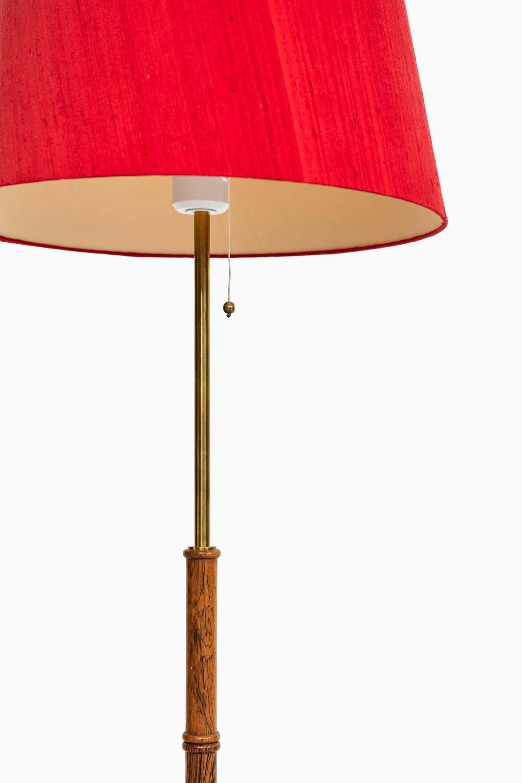 Floor Lamp In Brass And Rosewood Produced By Falkenbergs Belysning In Sweden photo for sale