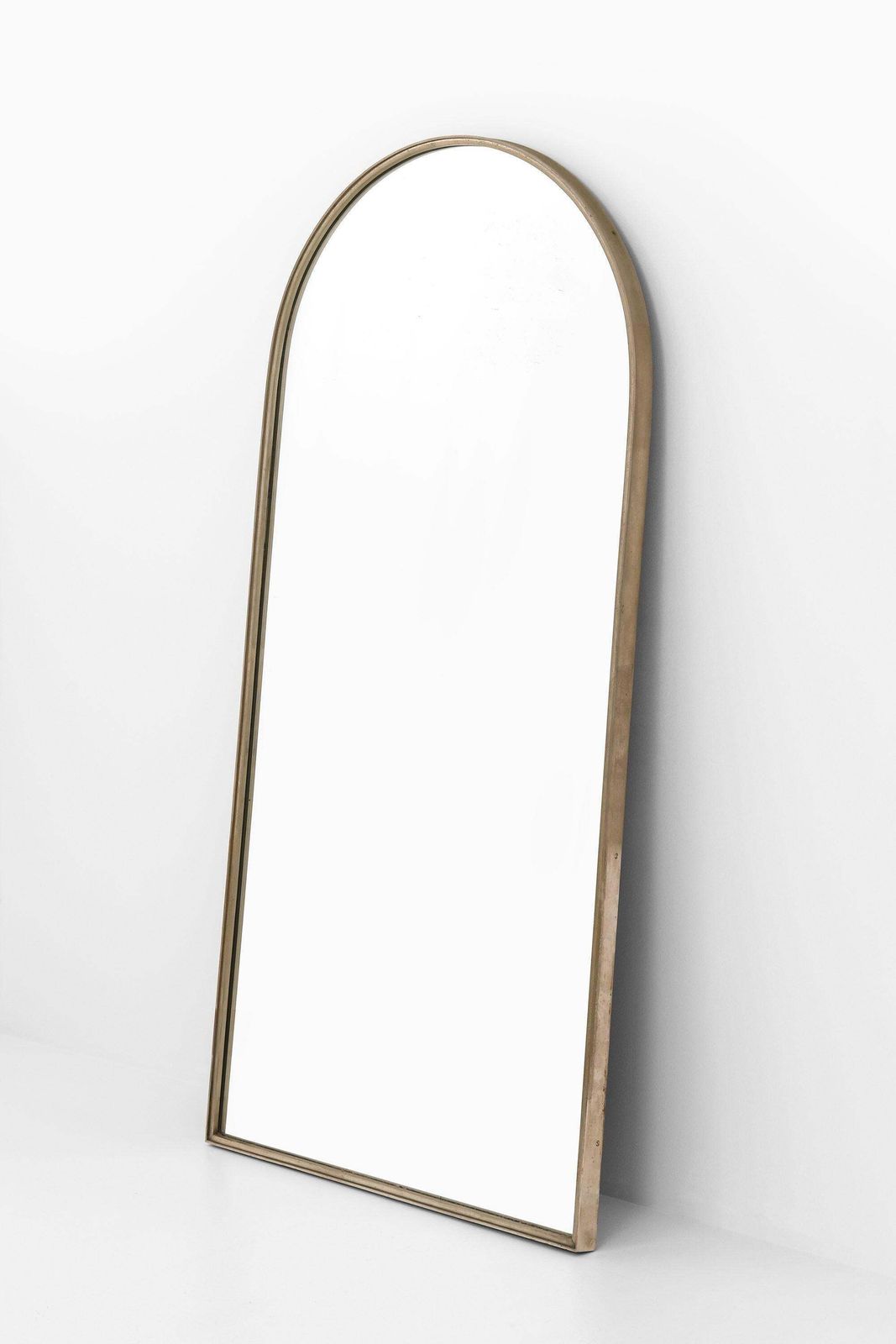 Rare And Large Mirror In Nickel Plated Steel, 1950's photo for sale