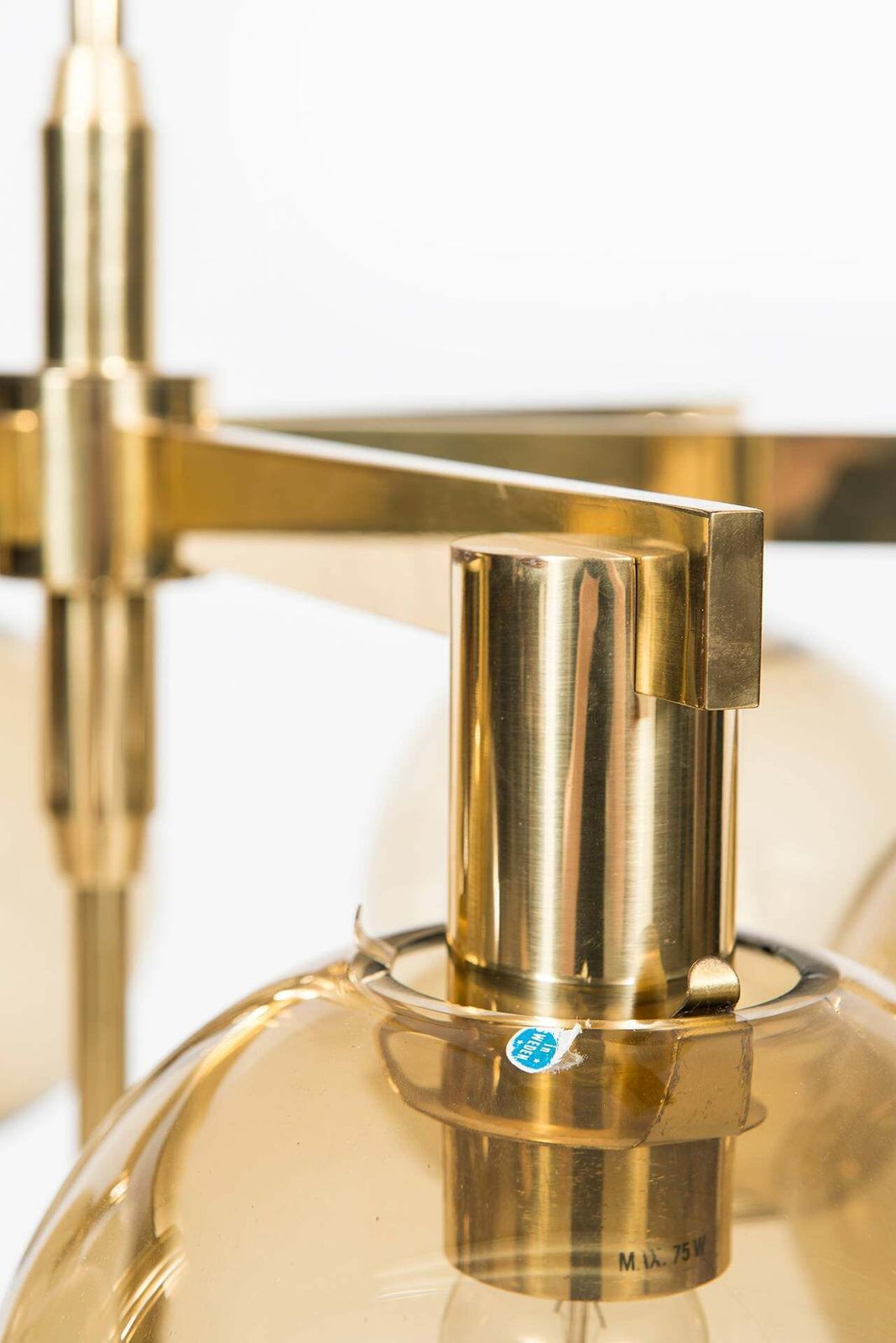 Hans Agne Jakobsson Ceiling Lamp In Brass And Glass photo furniture
