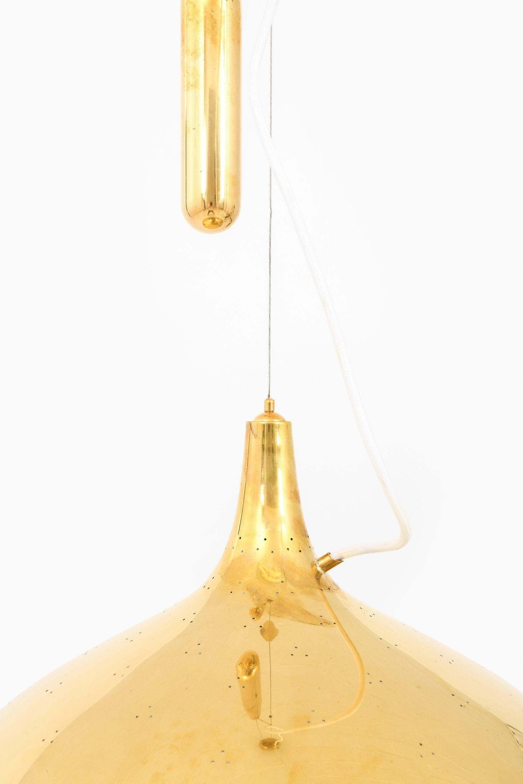 Ceiling Lamp In Brass And Glass By Paavo Tynell, 1950's photo Lighting