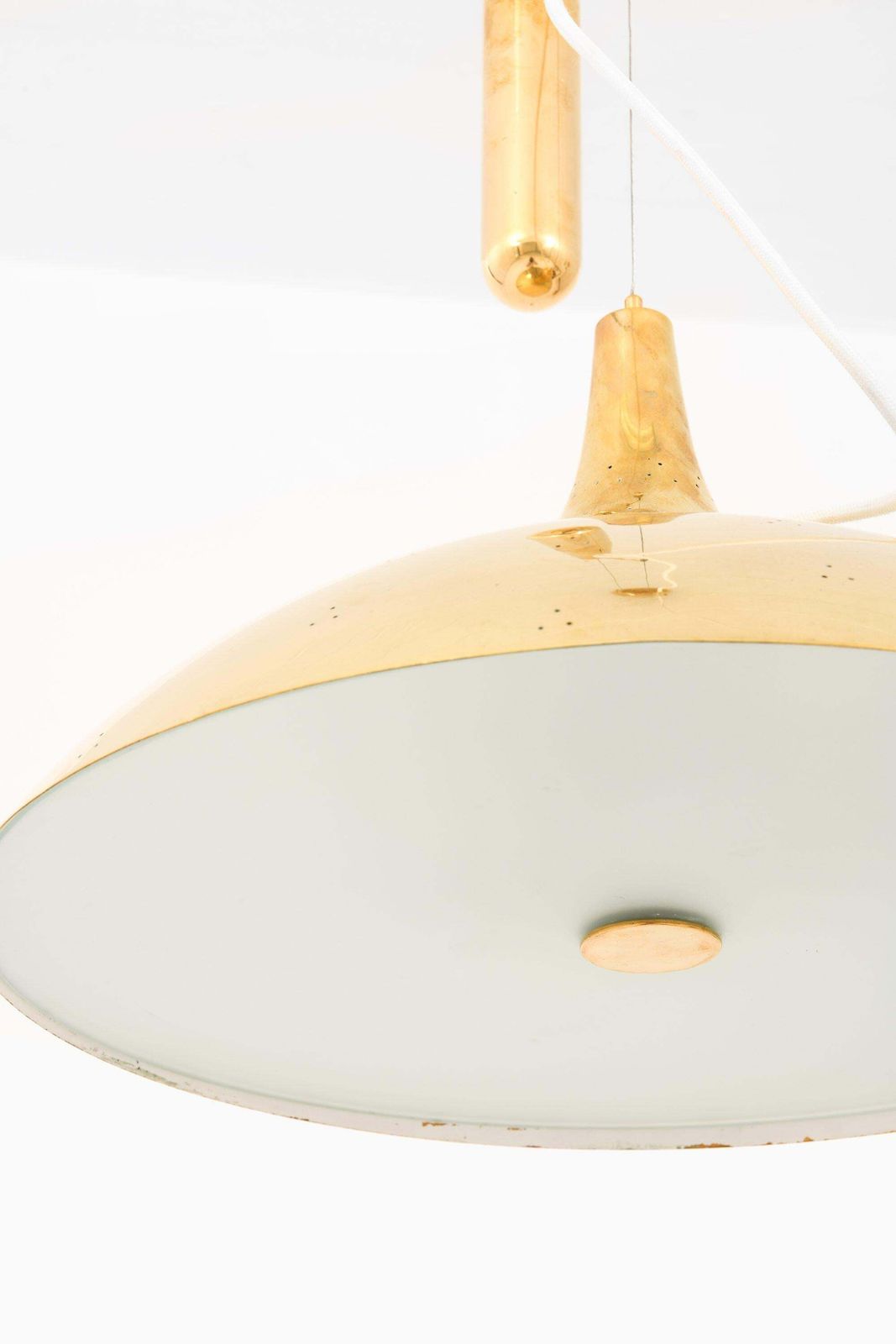 Ceiling Lamp In Brass And Glass By Paavo Tynell, 1950's photo buy