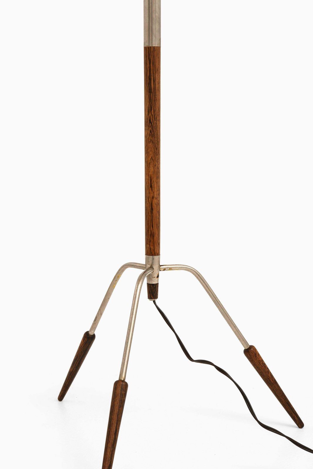 Tripod Floor Lamp In Rosewood And Steel Attributed To Jo Hammerborg, 1960's photo for sale