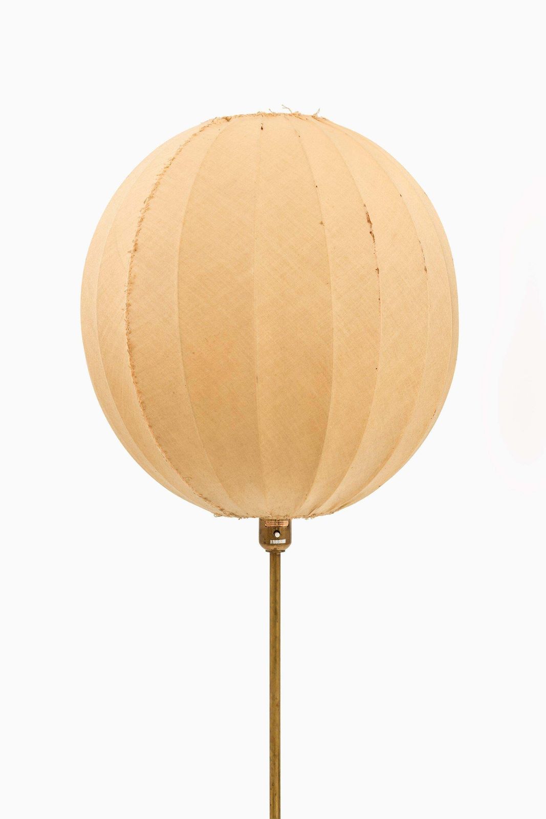 Rare Floor Lamp In Brass And Fabric Shade, 1950’s photo furniture