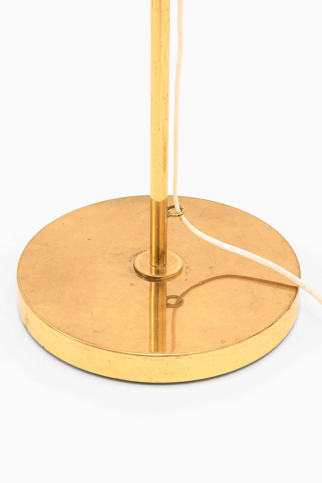 Floor Lamps In Brass And Original Lamp Shades By Hans Agne Jakobsson, 1950's photo for sale