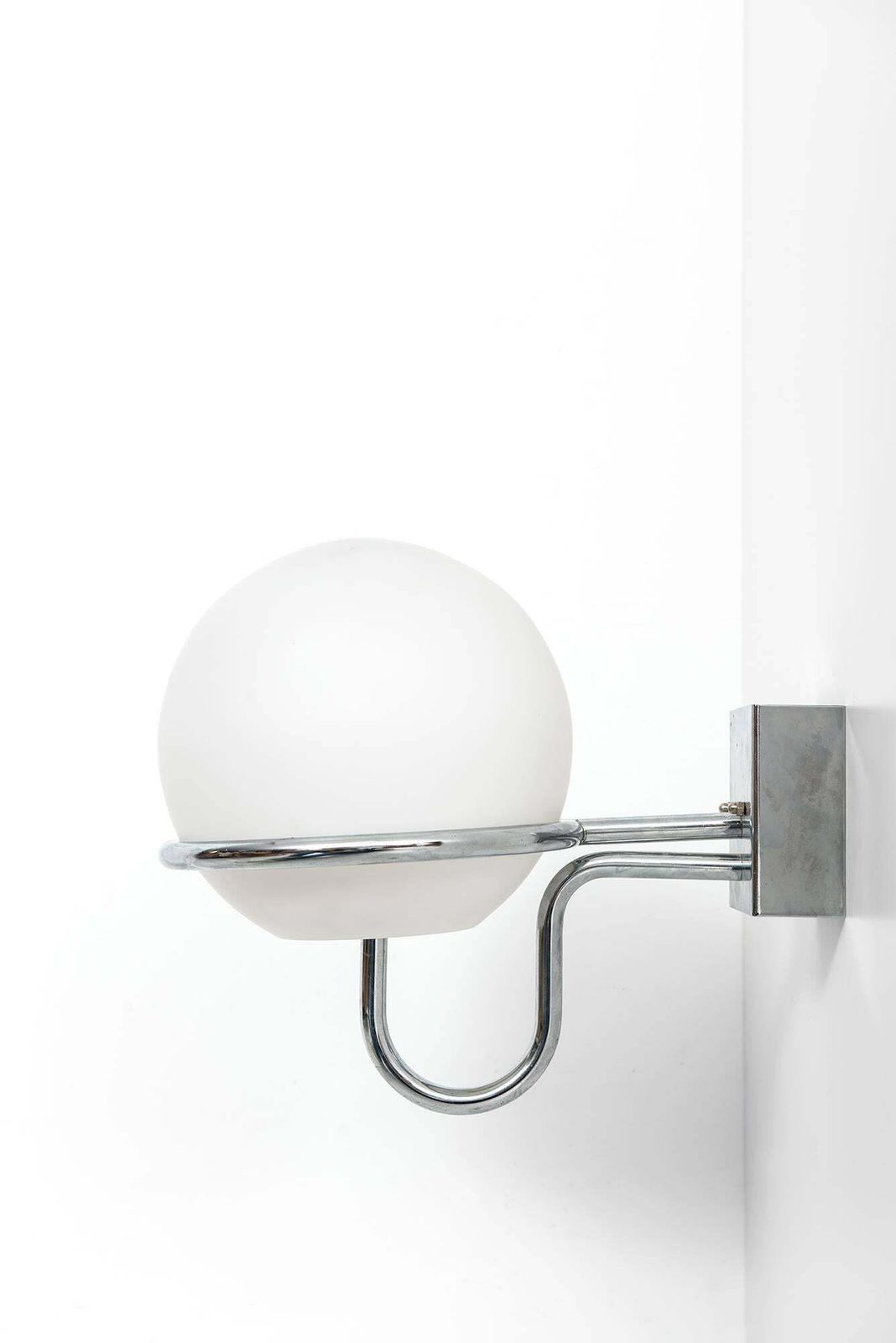 Hans Agne Jakobsson Large Quantity Of Wall Lamps In Chrome And Opal Glass photo for sale