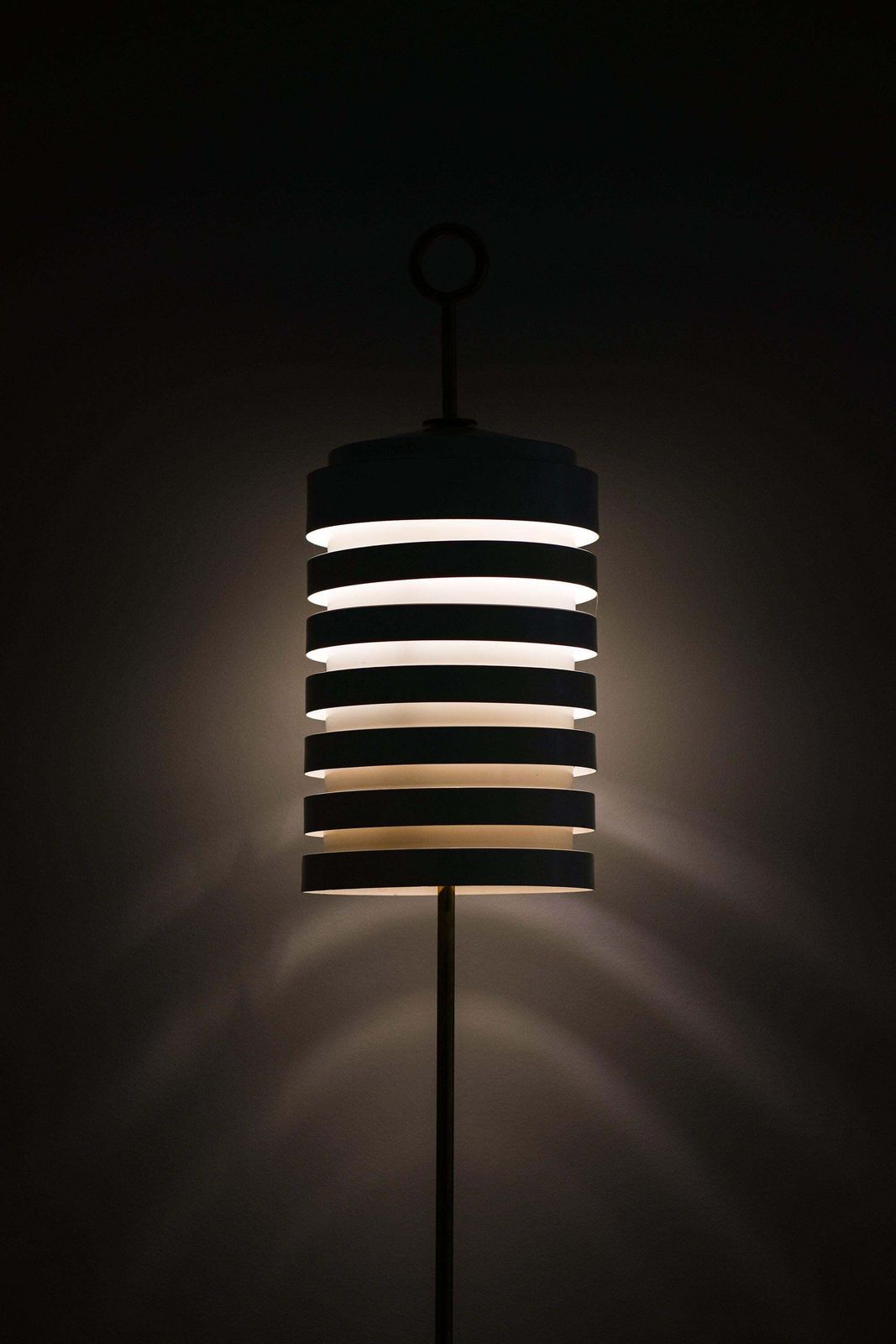 Large Floor Lamp In Brass, Black And White Metal By Hans Agne Jakobsson, 1950's photo 12740.0