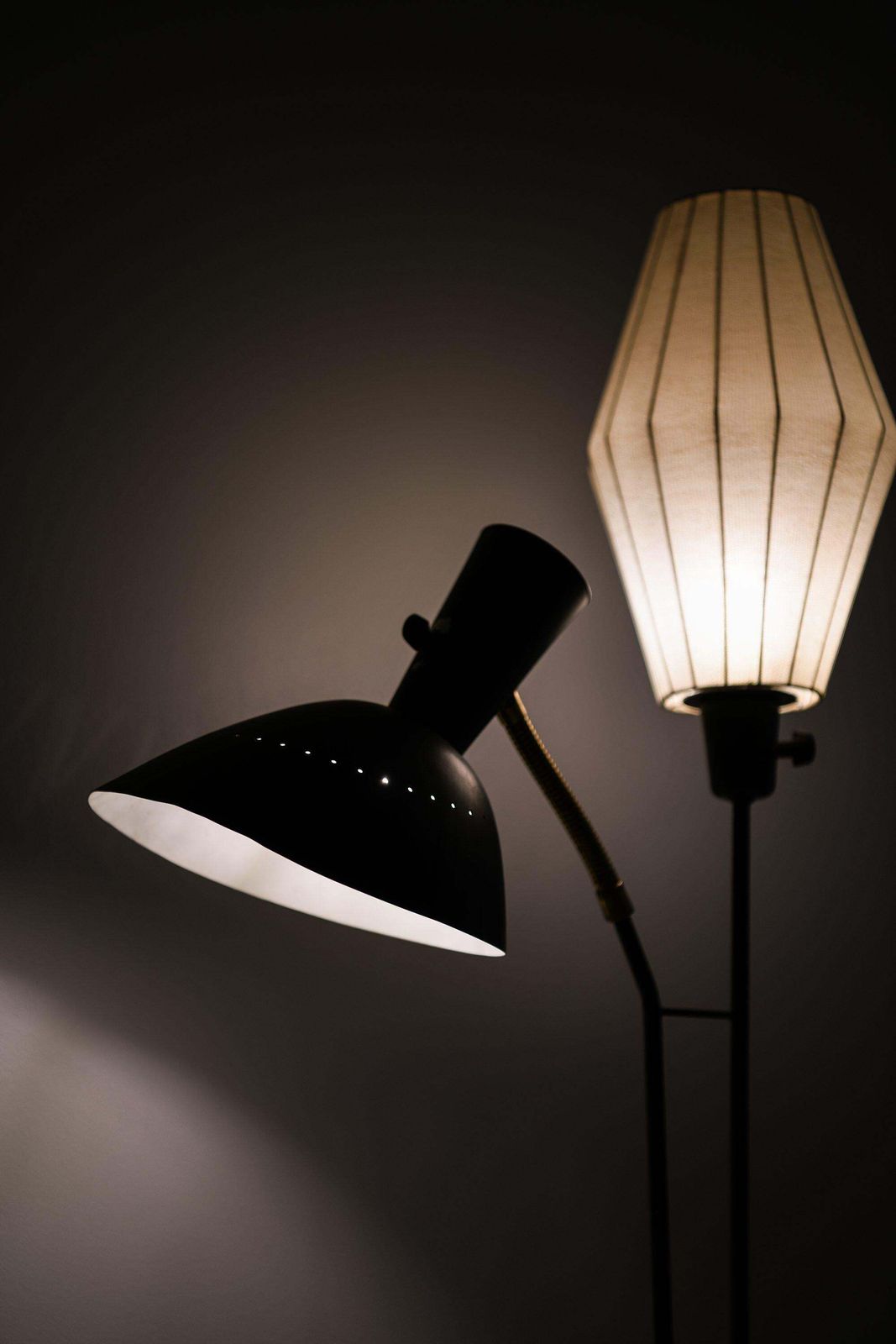 Floor Lamp In Black Lacquered Metal By Hans Bergström, 1950's photo vinterior