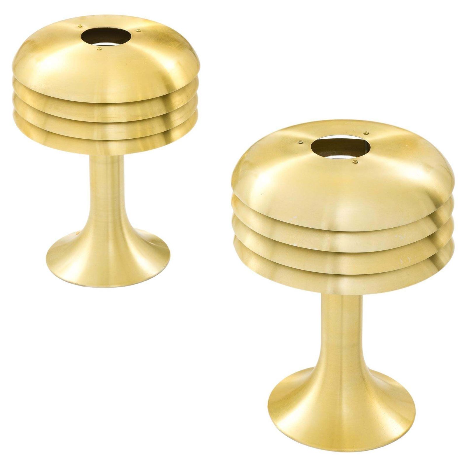 Pair Of Scandinavian Table Lamps In Brass By Hans Agne Jakobsson, 1950's