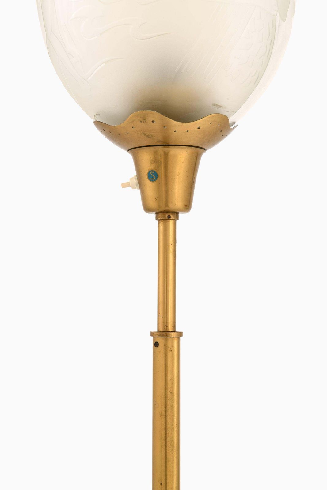 Floor Lamp In Brass And Double Glass Shades By Bo Notini, 1940’s photo furniture