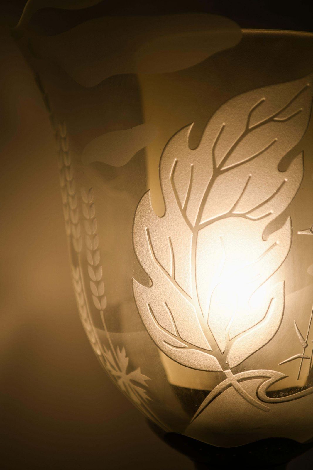 Floor Lamp In Brass And Double Glass Shades By Bo Notini, 1940’s photo buy