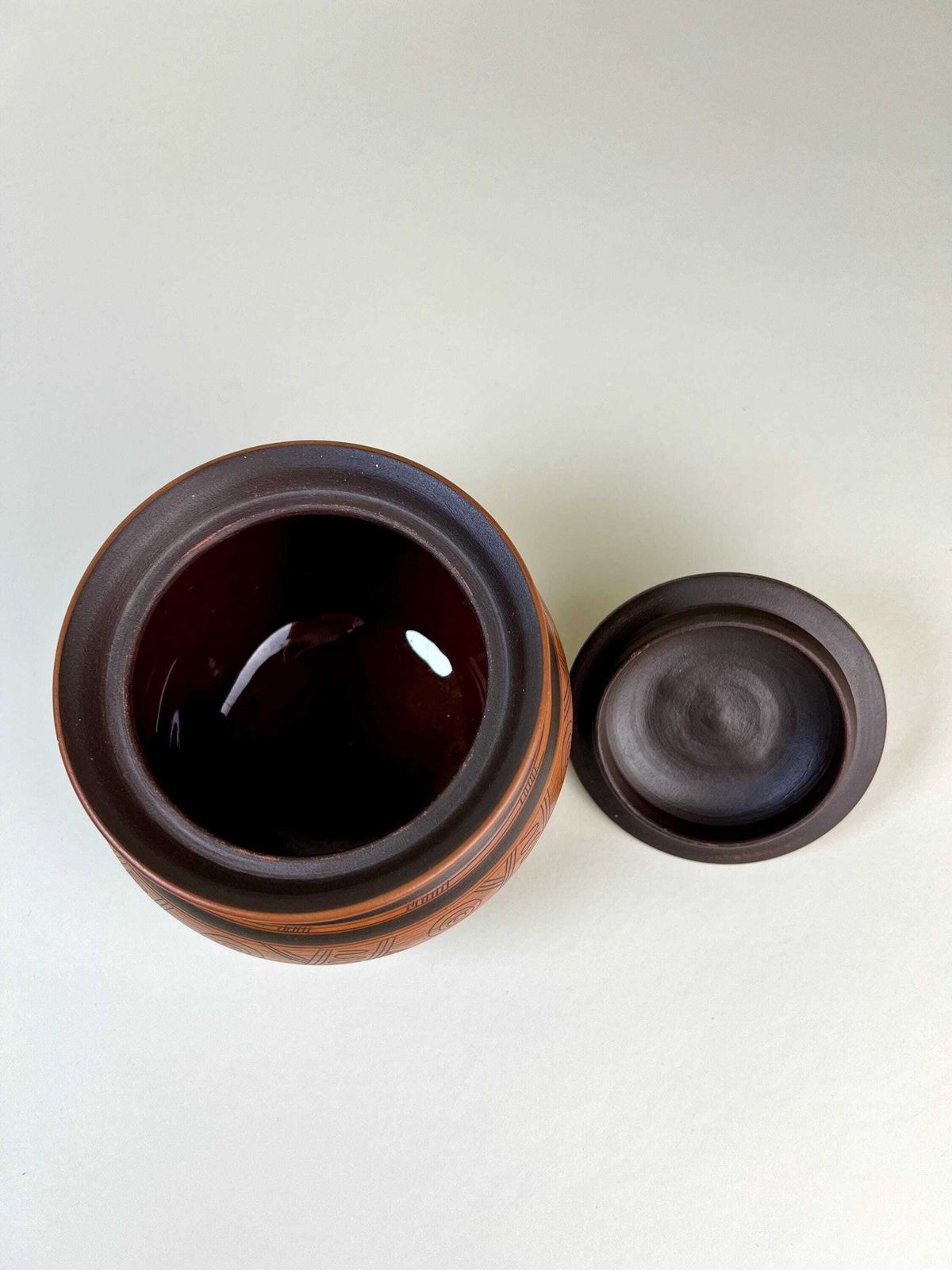 Vintage Swiss Studio Pottery Lidded Ceramic Pot By Frick, Handmade Folk Art Canister photo vinterior