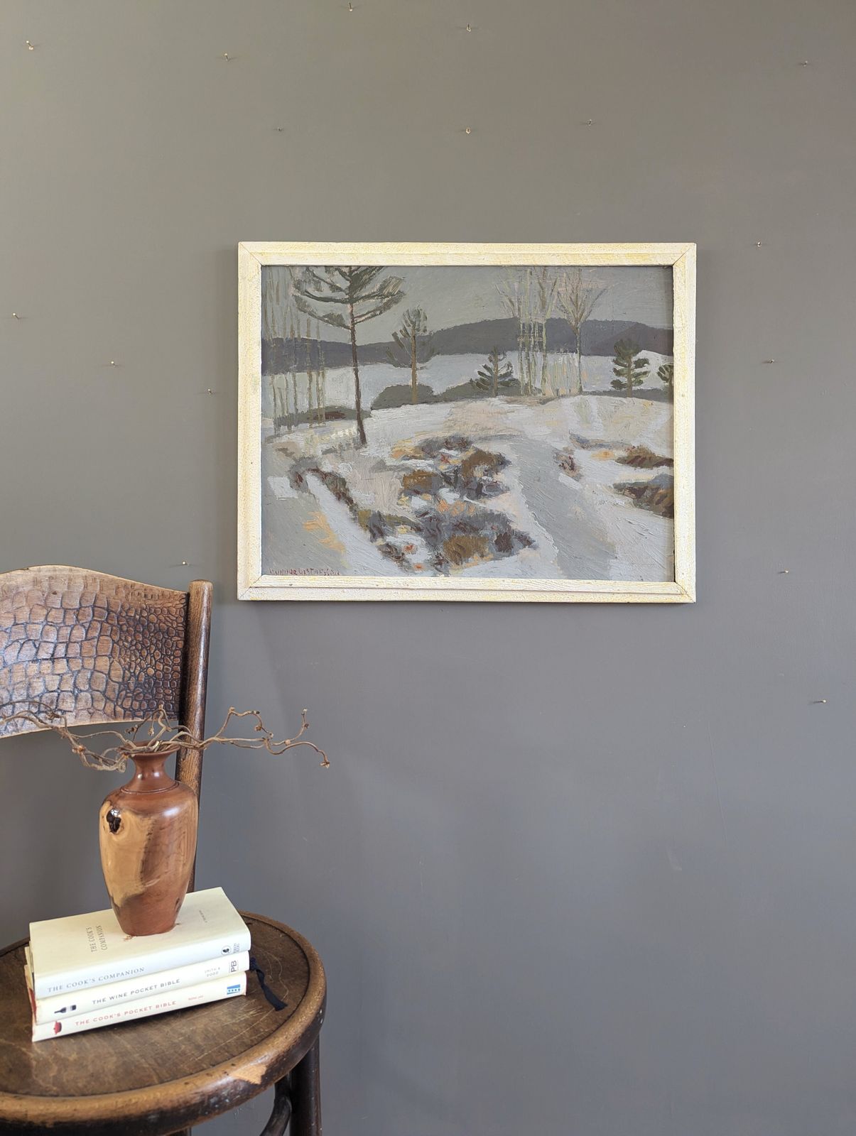 Quiet Season, Oil Painting, Mid 20th Century photo furniture