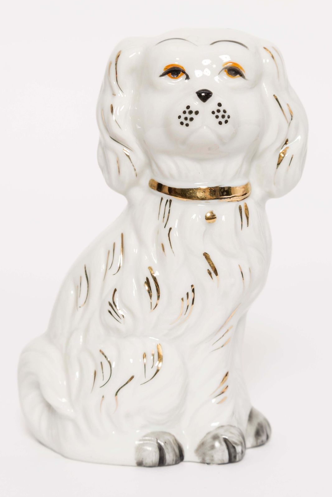 Mid Century Small White Spaniel Dog Sculpture, Italy, 1960s photo furniture