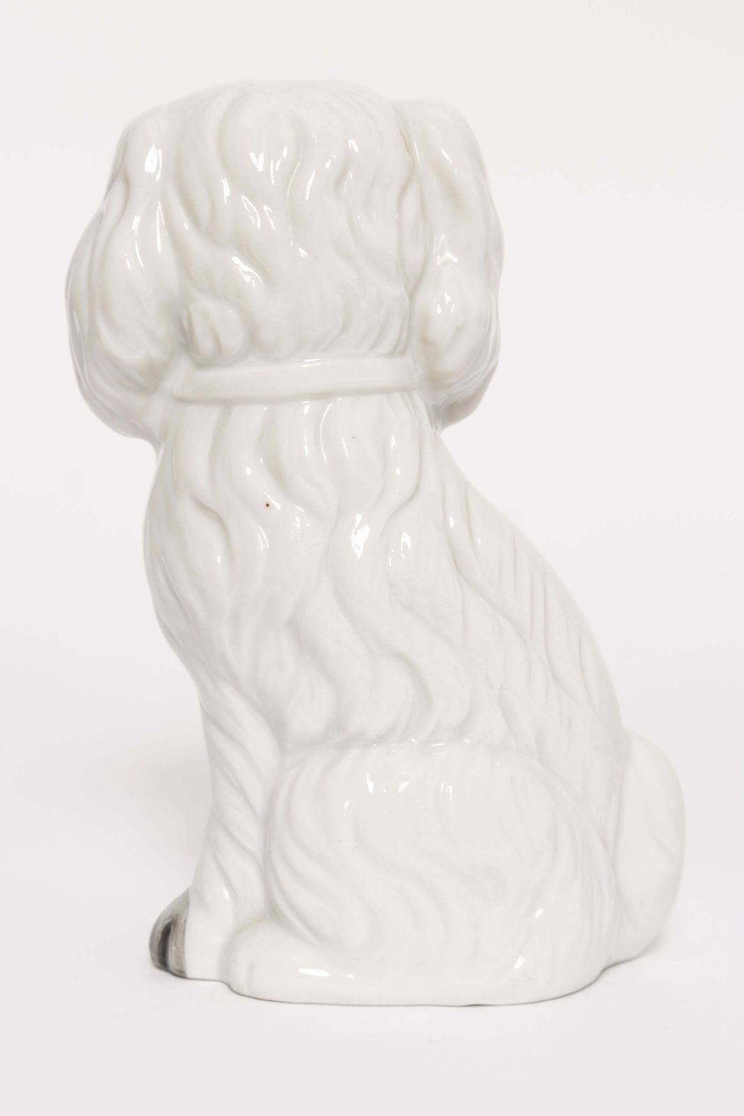 Mid Century Small White Spaniel Dog Sculpture, Italy, 1960s photo vinterior