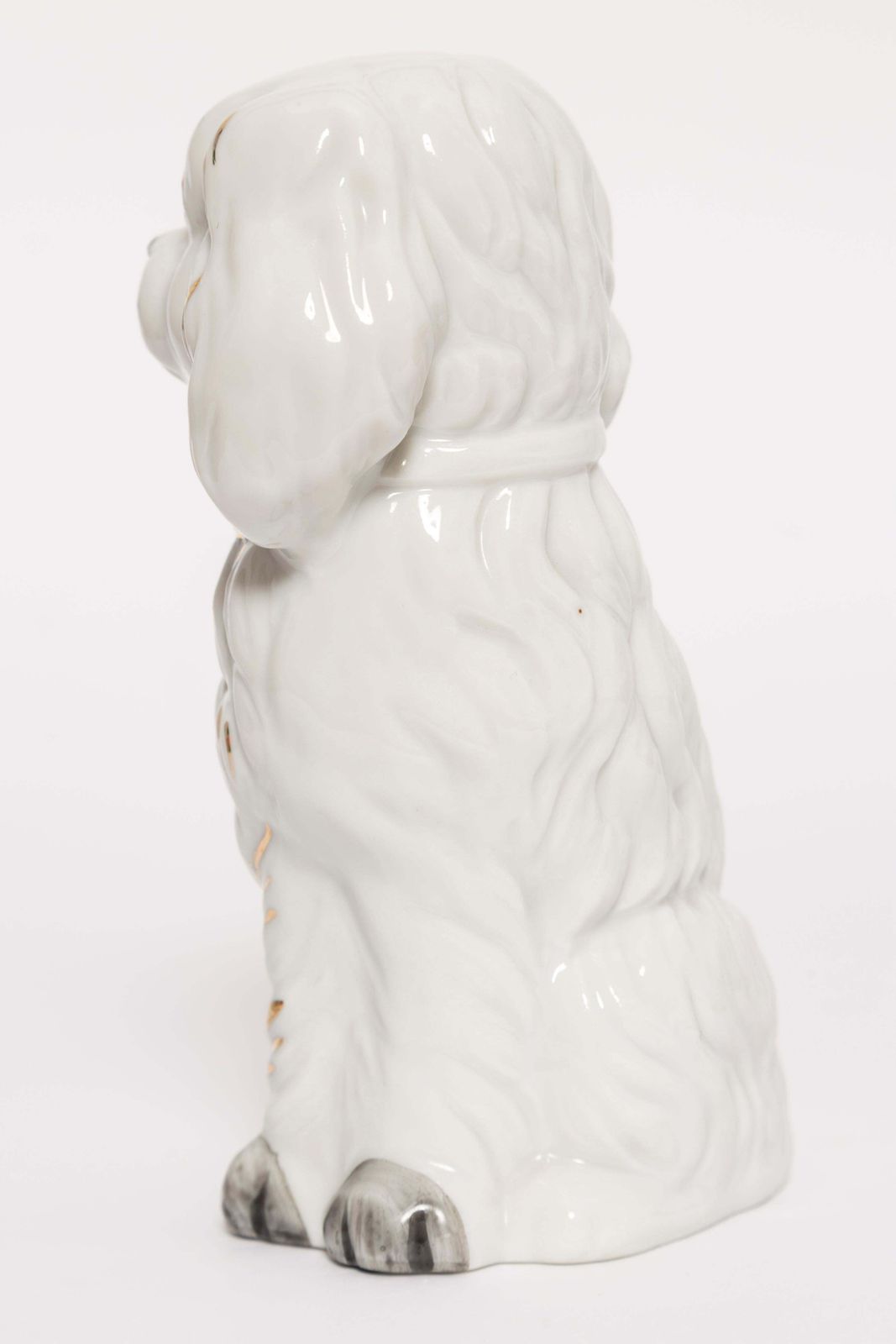 Mid Century Small White Spaniel Dog Sculpture, Italy, 1960s photo buy