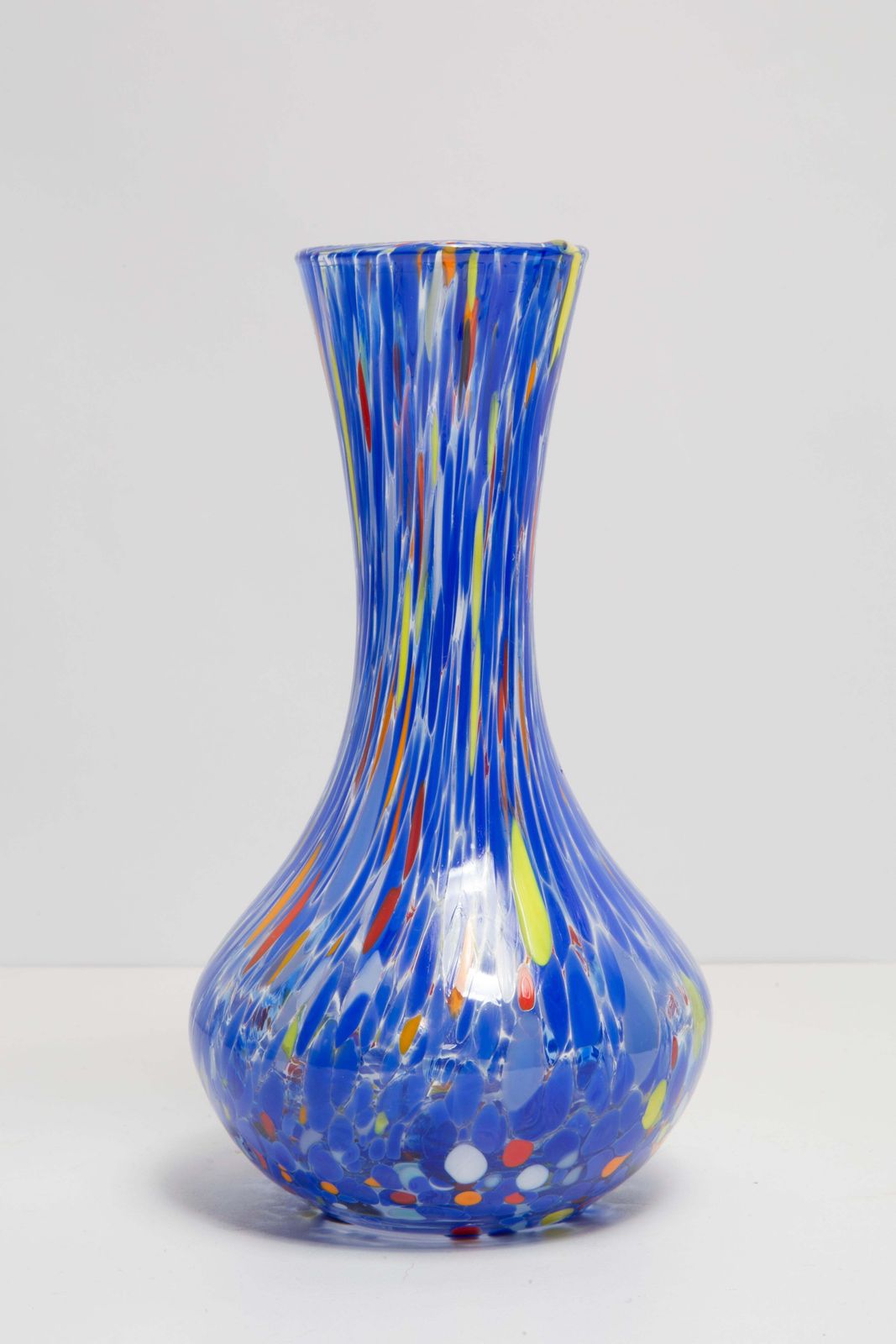 Mid Century Vintage Blue Dots Small Murano Vase, Italy, 1960s photo furniture