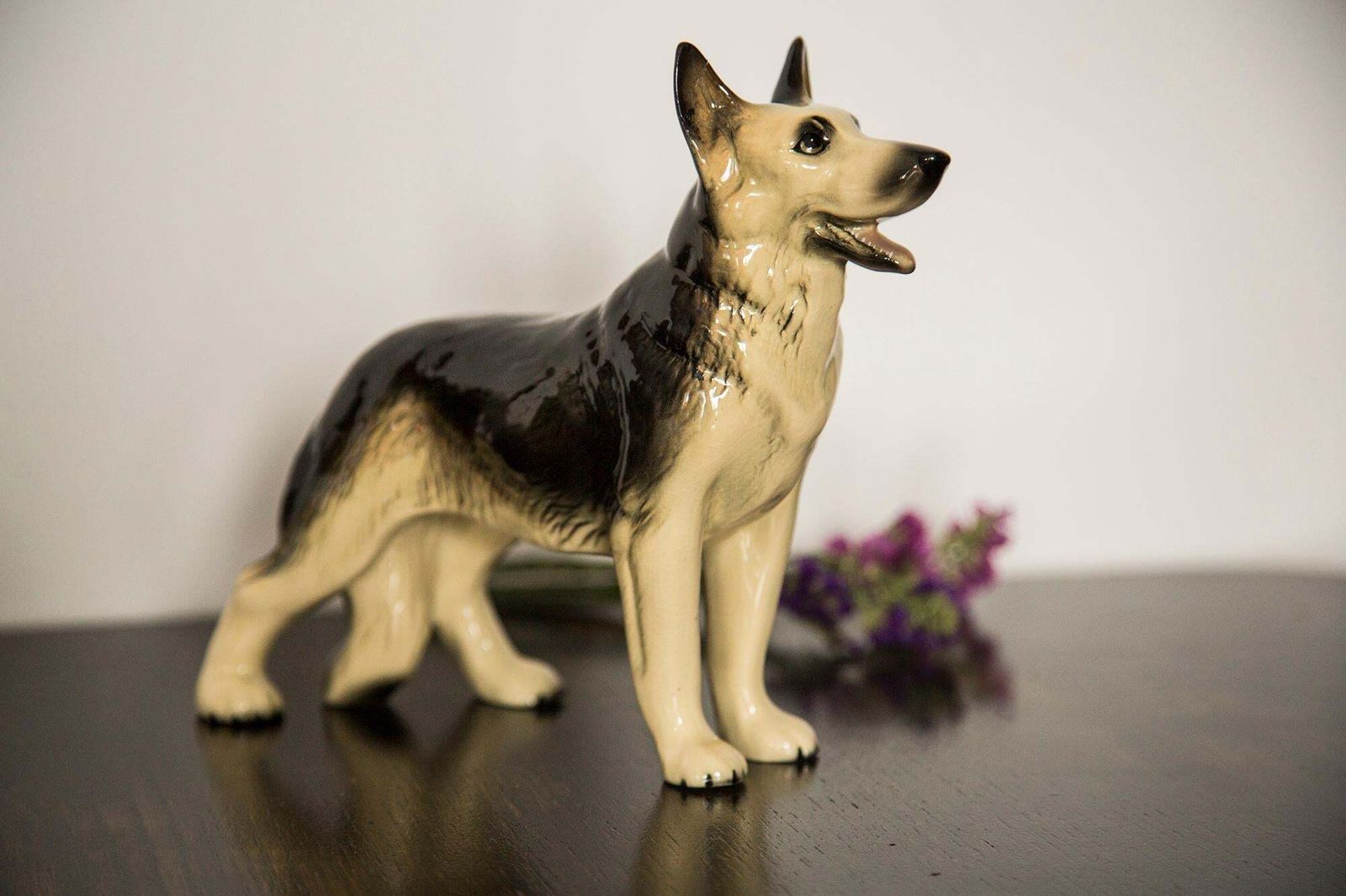 Midcentury German Shepherd Ceramic Dog Sculpture, Europe, 1960s photo for sale