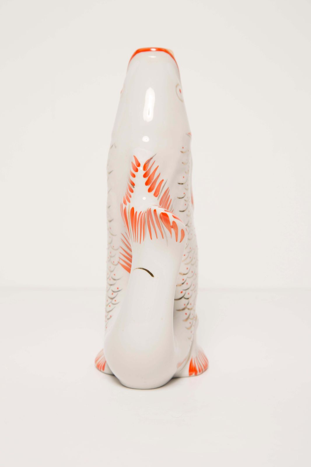 photo furniture White Fish Glass Decanter Or Vase, 20th Century, Europe, 1960s