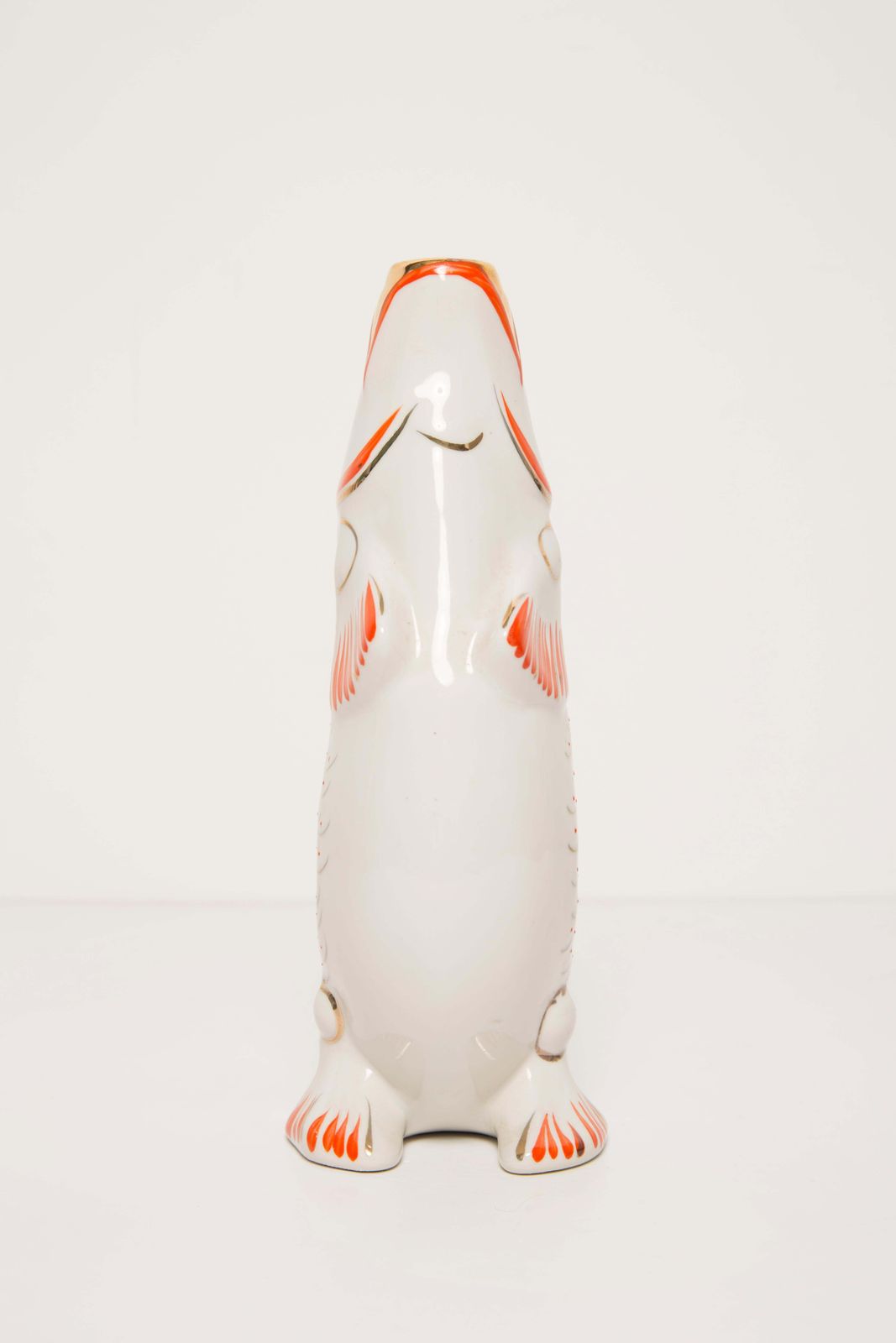 162.0 White Fish Glass Decanter Or Vase, 20th Century, Europe, 1960s photo