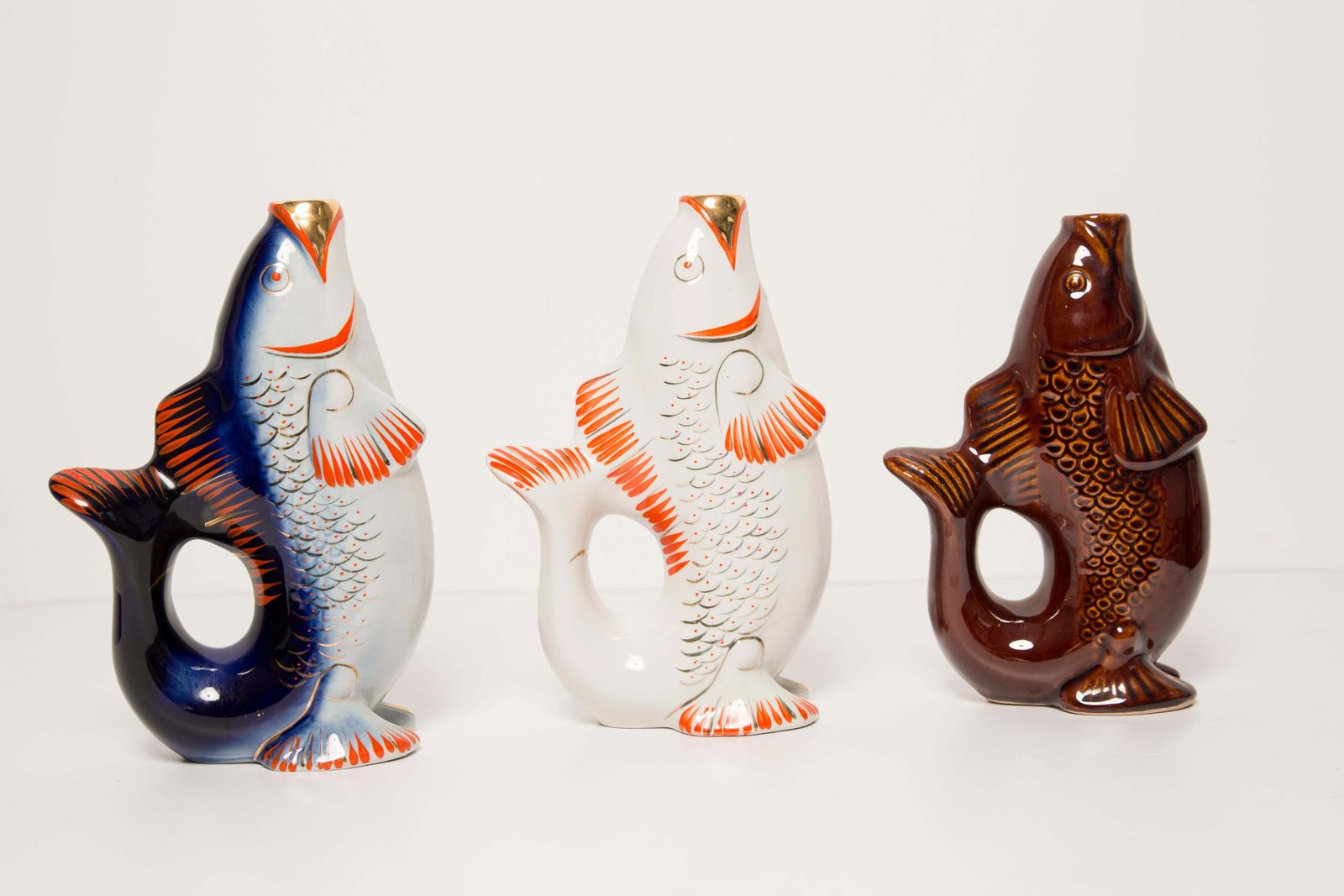 photo buy White Fish Glass Decanter Or Vase, 20th Century, Europe, 1960s
