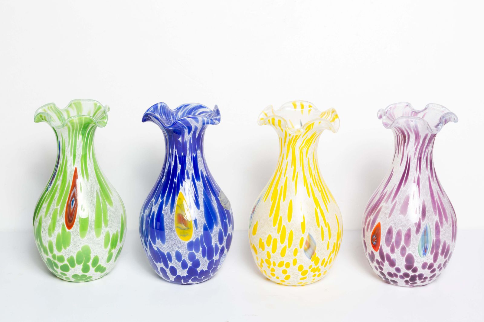 Mid Century Vintage Purple Dots Small Murano Vase, Italy, 1960s photo for sale