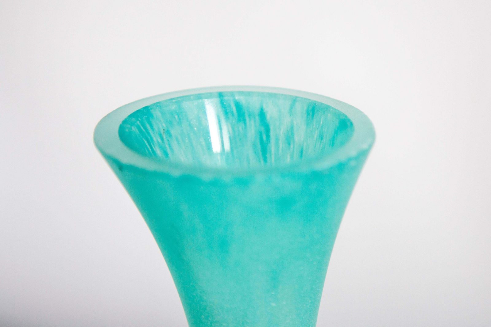photo for sale Mid Century Big Acqua Green Twisted Vase, Europe, 1960s