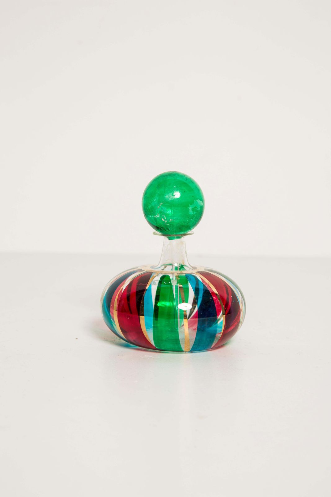 photo furniture Mini Midcentury Red Green And Blue Empoli Vase For Perfume, Italy, 1960s