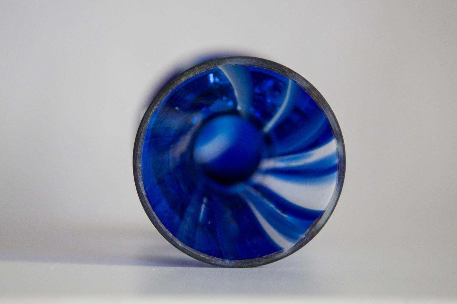 Mid Century Vintage Artistic Glass Dark Blue Vase, Europe, 1970s photo 102.0