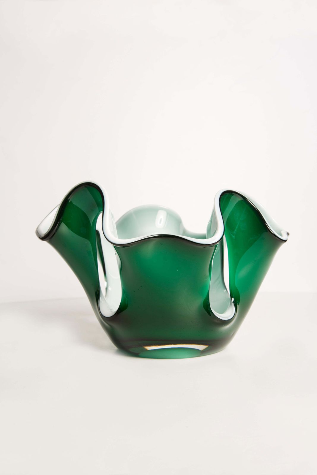 Mid Century Green And White Vase Artistic Bowl Candlestick, Europe, 1960s photo 145.0