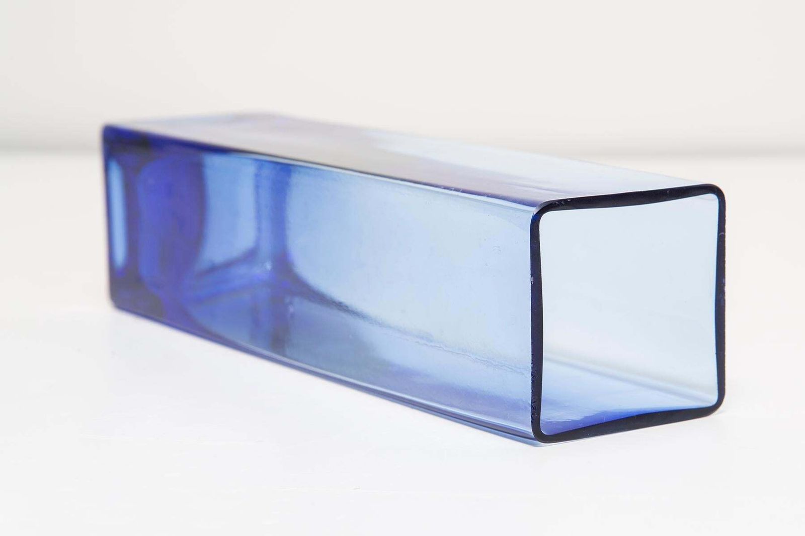 photo for sale Mid Century Vintage Blue Glass Vase, Europe, 1960s