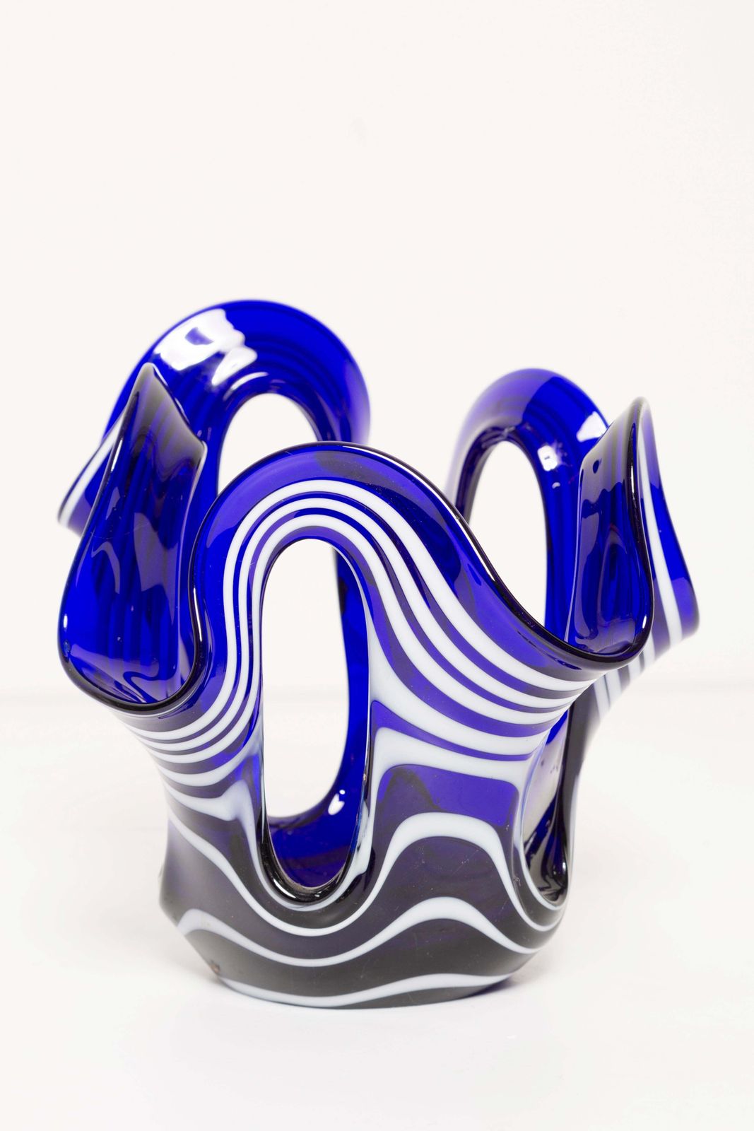 Small Mid Century Ultramarine Blue And White Vase, Europe, 1960s photo for sale