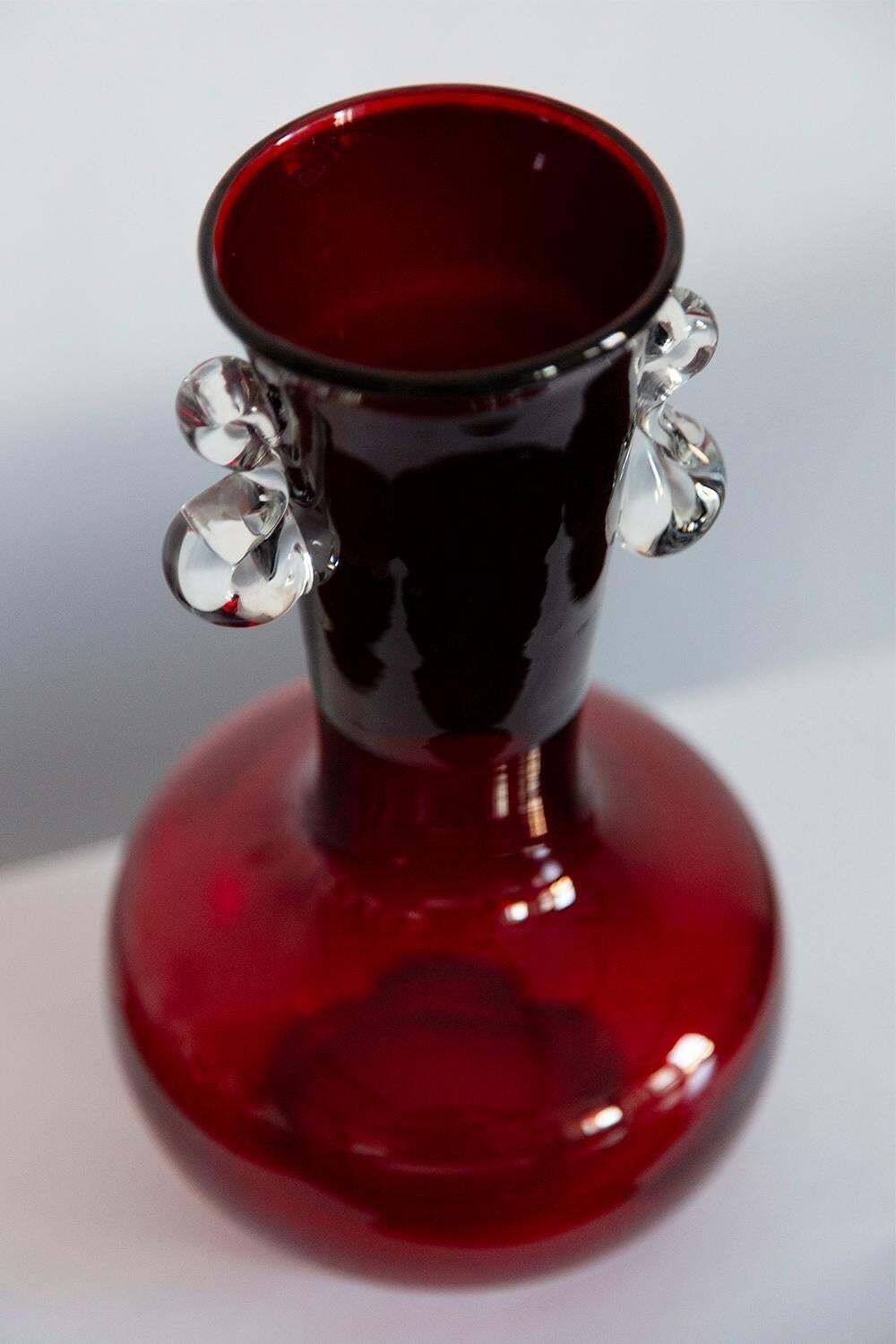 photo vinterior Mid Century Vintage Dark Red Vase, Europe, 1980s